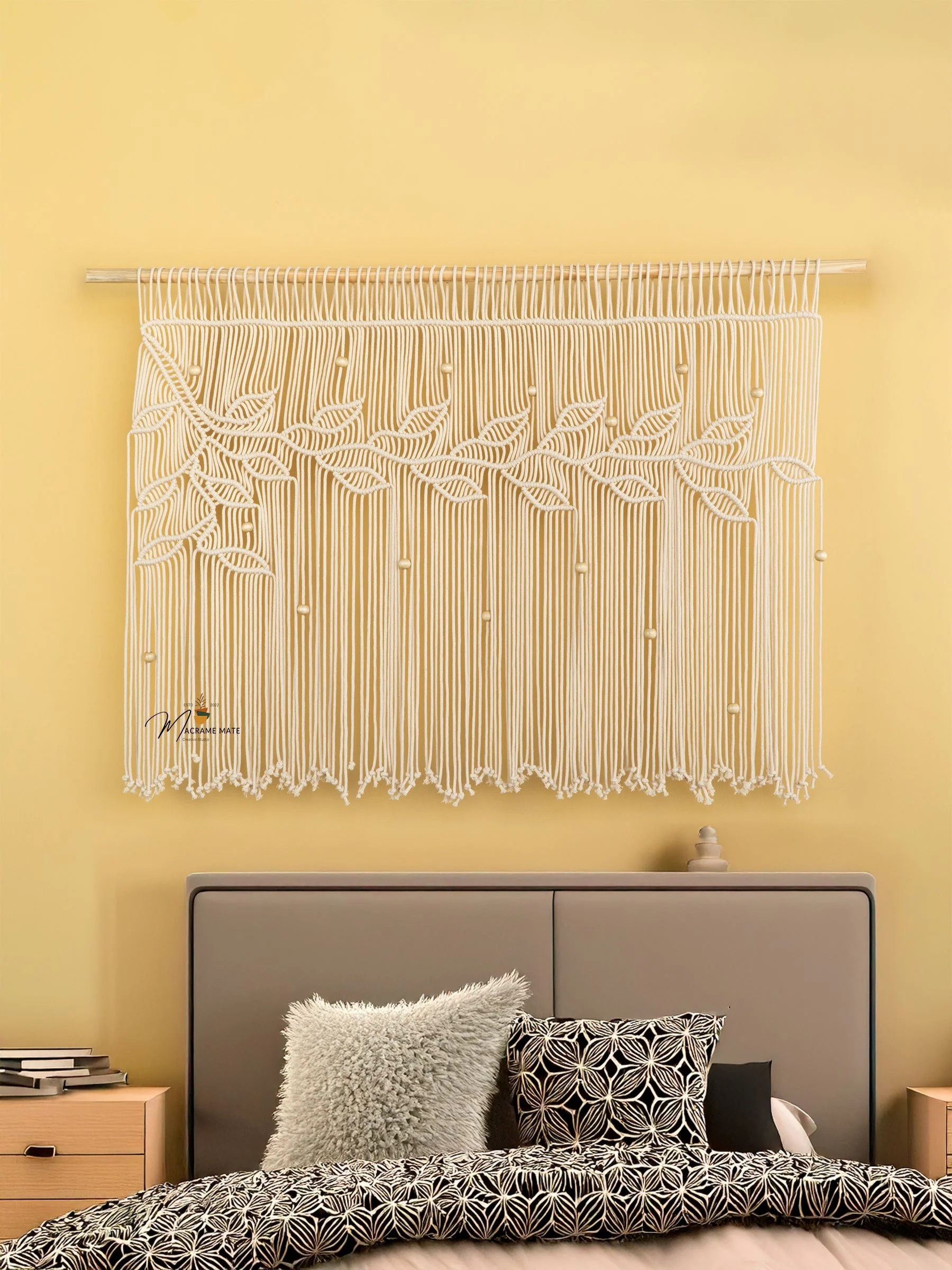 Nordica Natural Macrame Window Curtain - Image 2