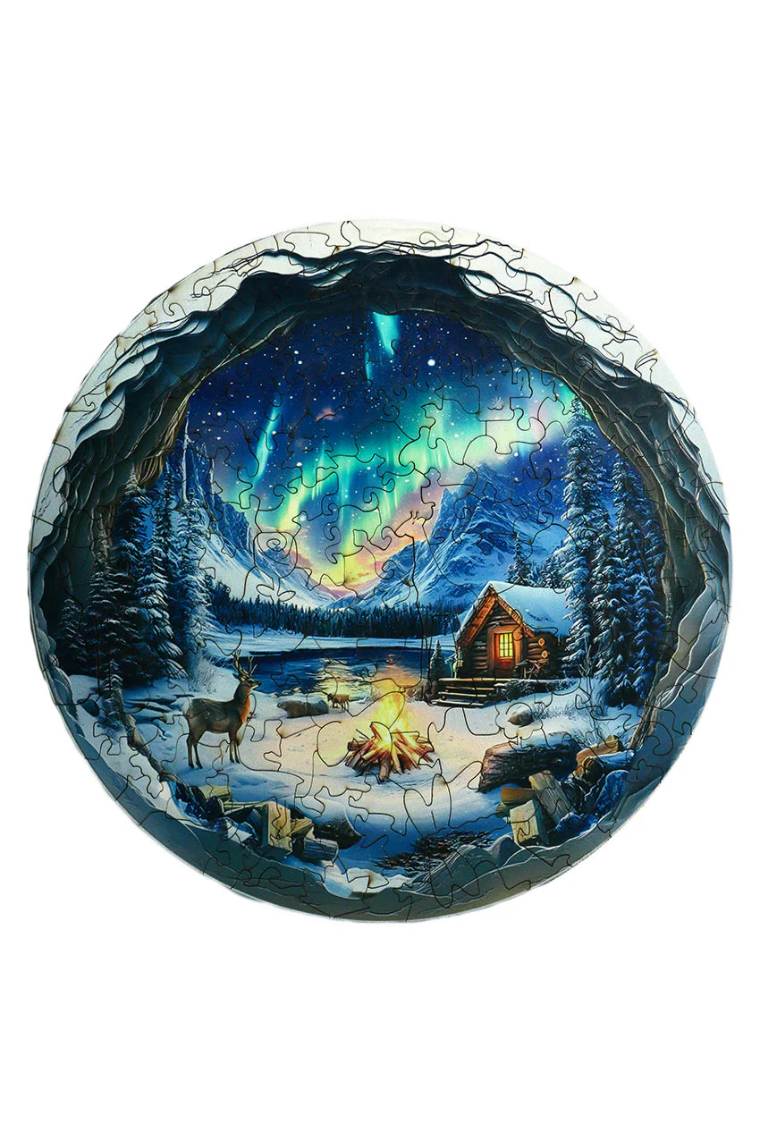 Northern Lights - Jigsaw Wooden Puzzle by Wizardi F07N9-25 - Image 4