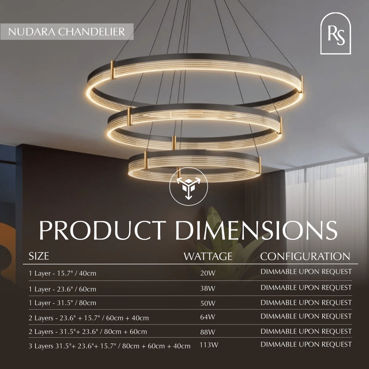 Nudara Chandelier - Open Box - Image 8