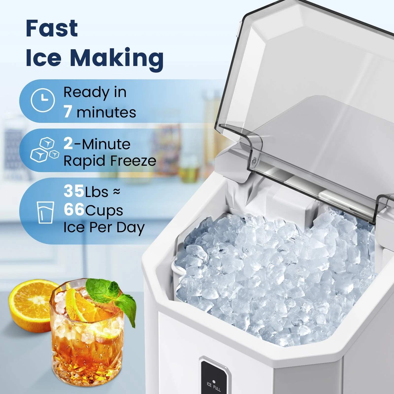 Nugget Pebble Ice Maker Countertop Z5815NA - Image 19