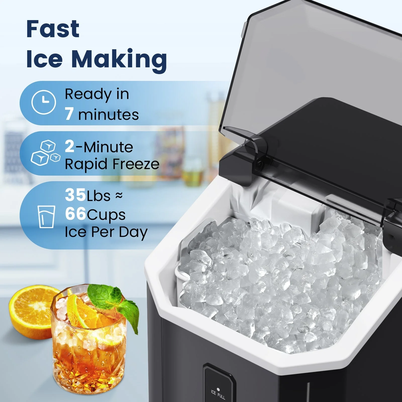 Nugget Pebble Ice Maker Countertop Z5815NA - Image 3