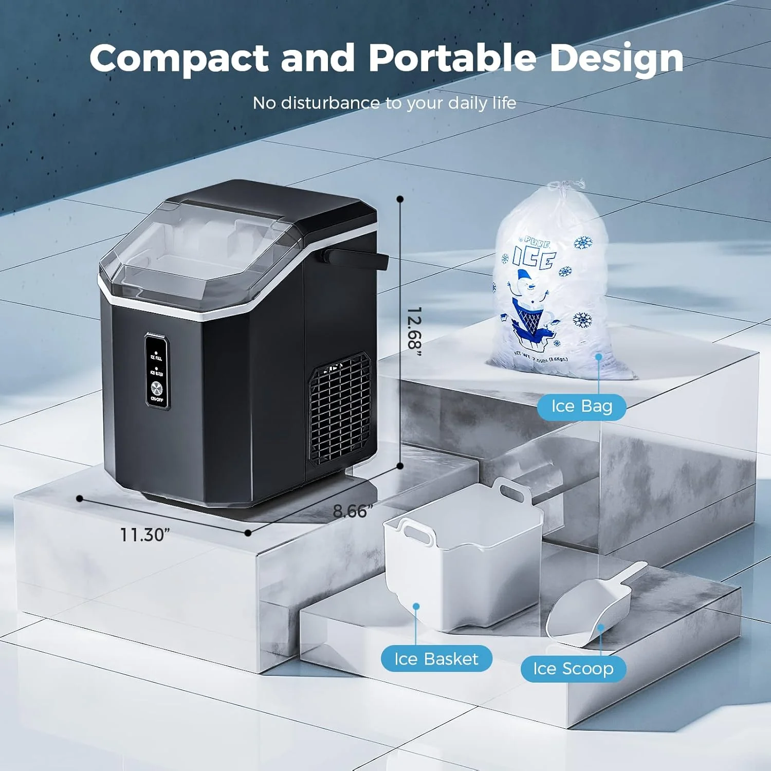 Nugget Pebble Ice Maker Countertop Z5815NA - Image 6