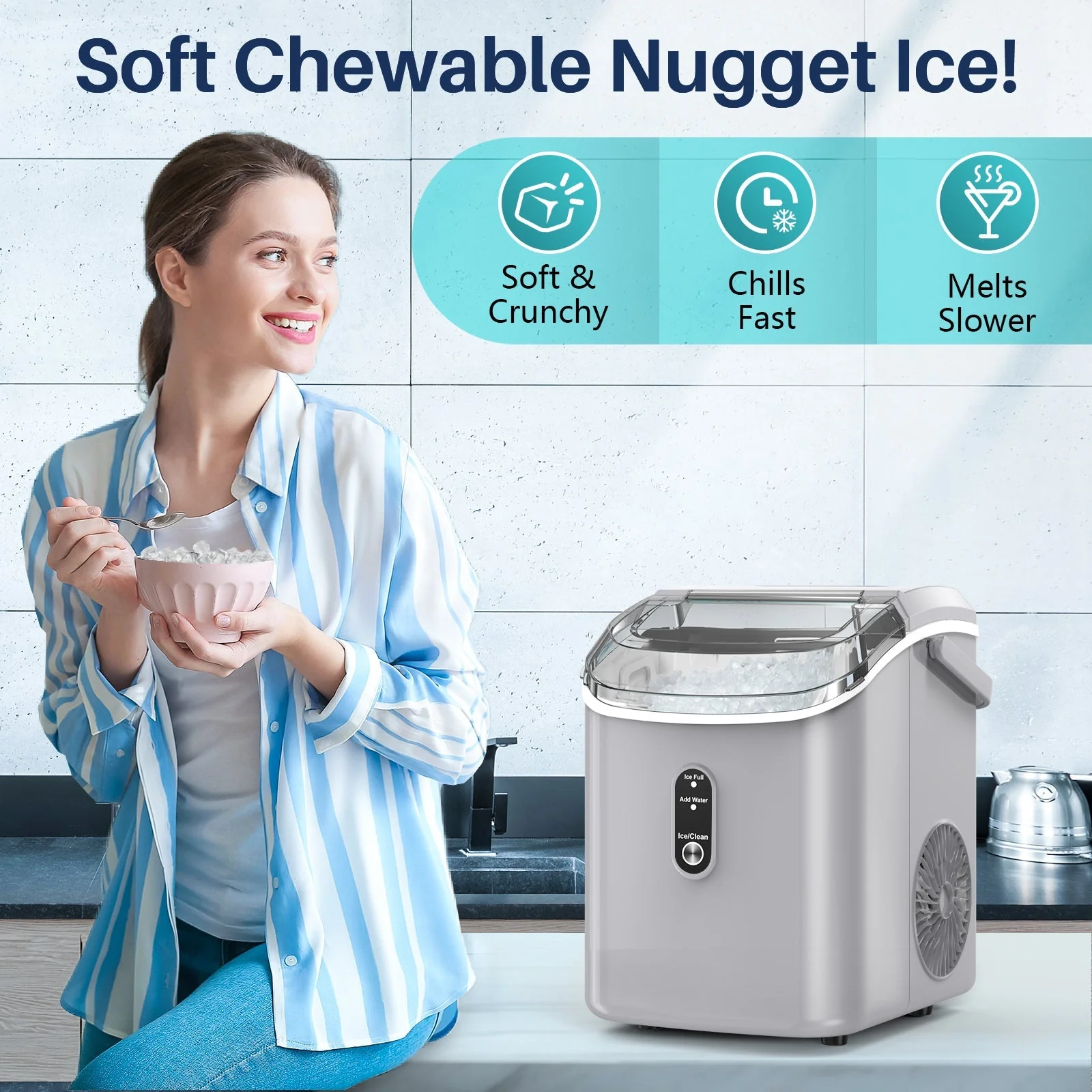 Nugget Pebble Ice Maker Countertop Z5815NH - Image 10