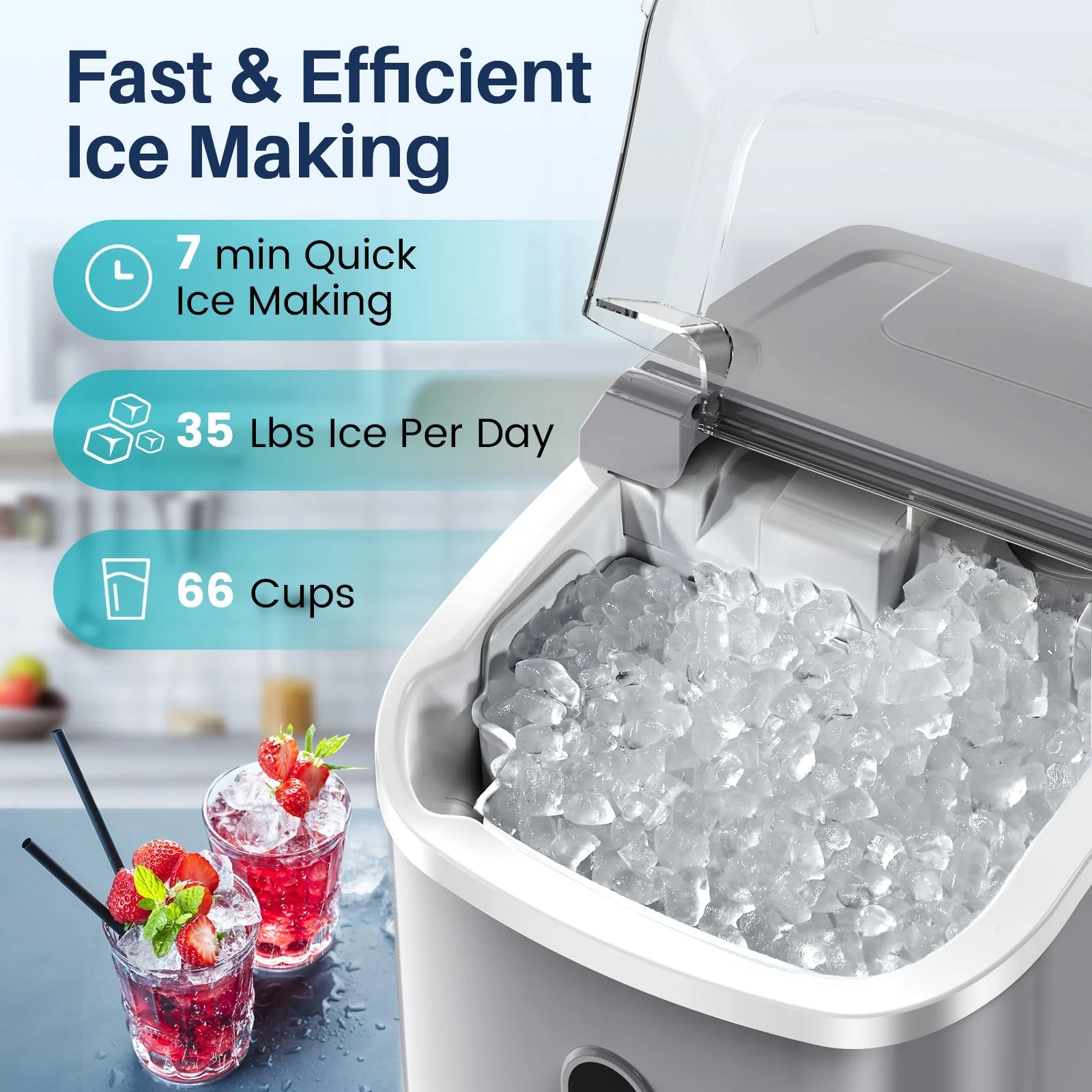Nugget Pebble Ice Maker Countertop Z5815NH - Image 11