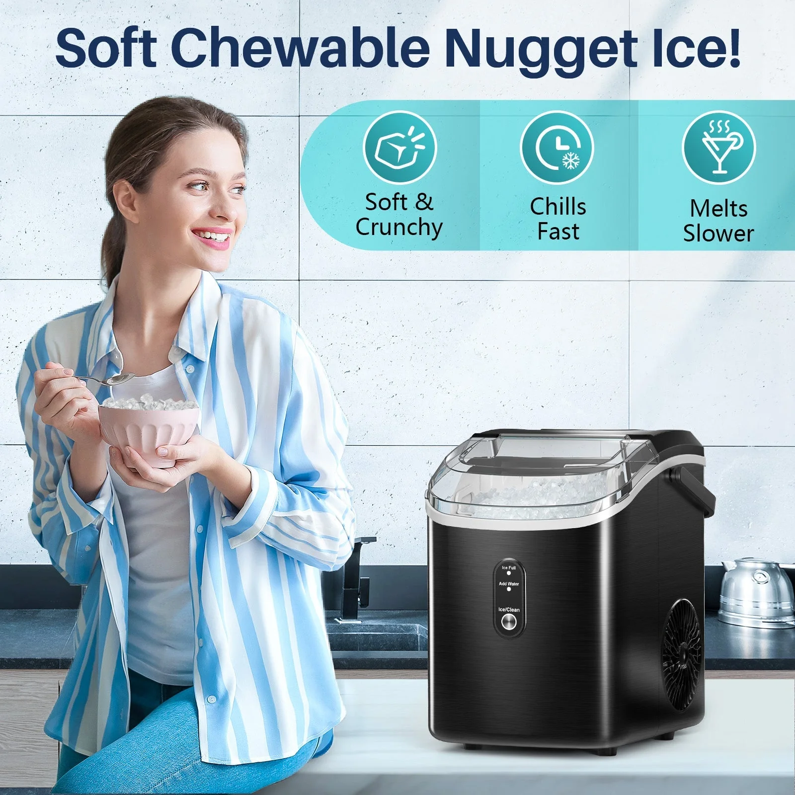 Nugget Pebble Ice Maker Countertop Z5815NH - Image 2