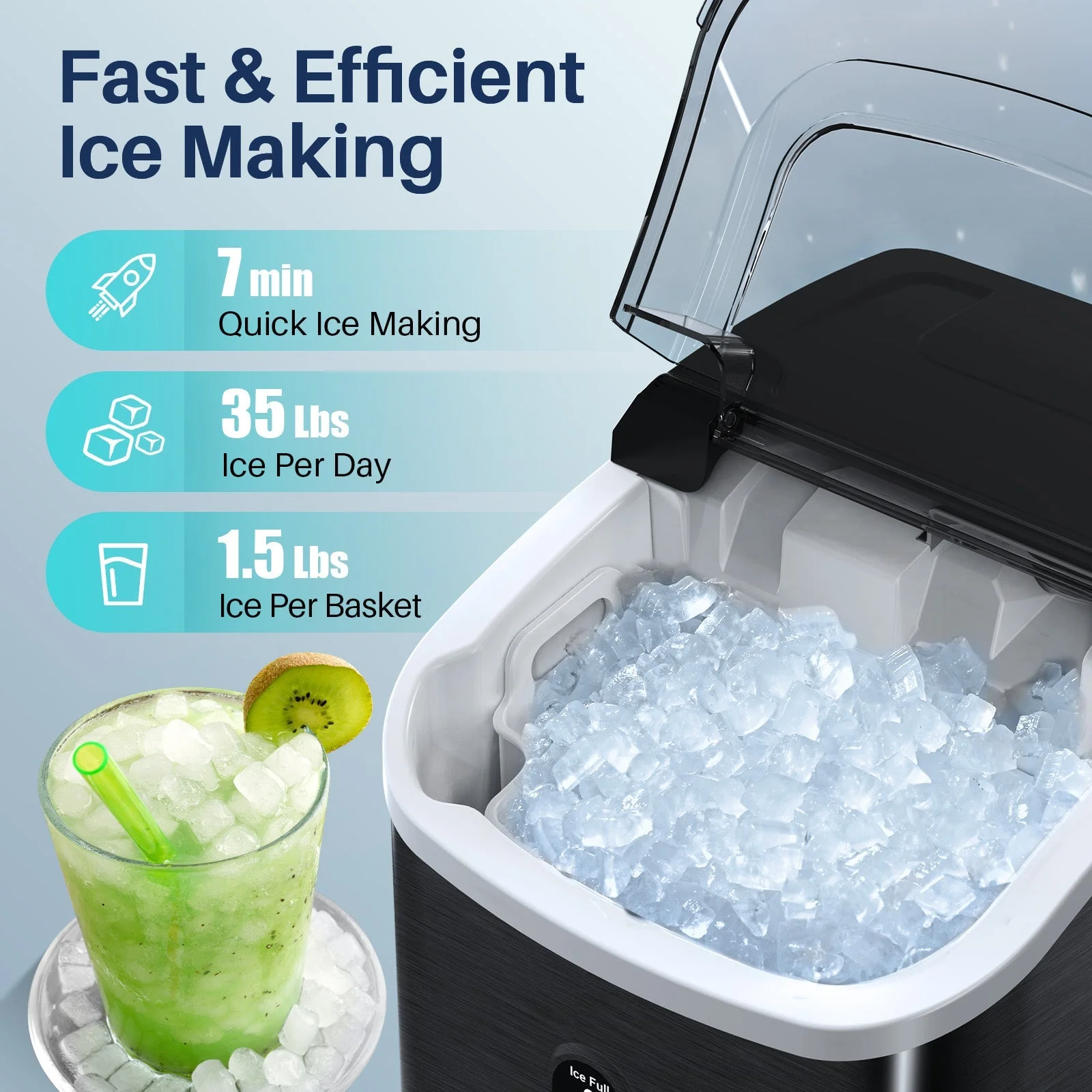Nugget Pebble Ice Maker Countertop Z5815NH - Image 3