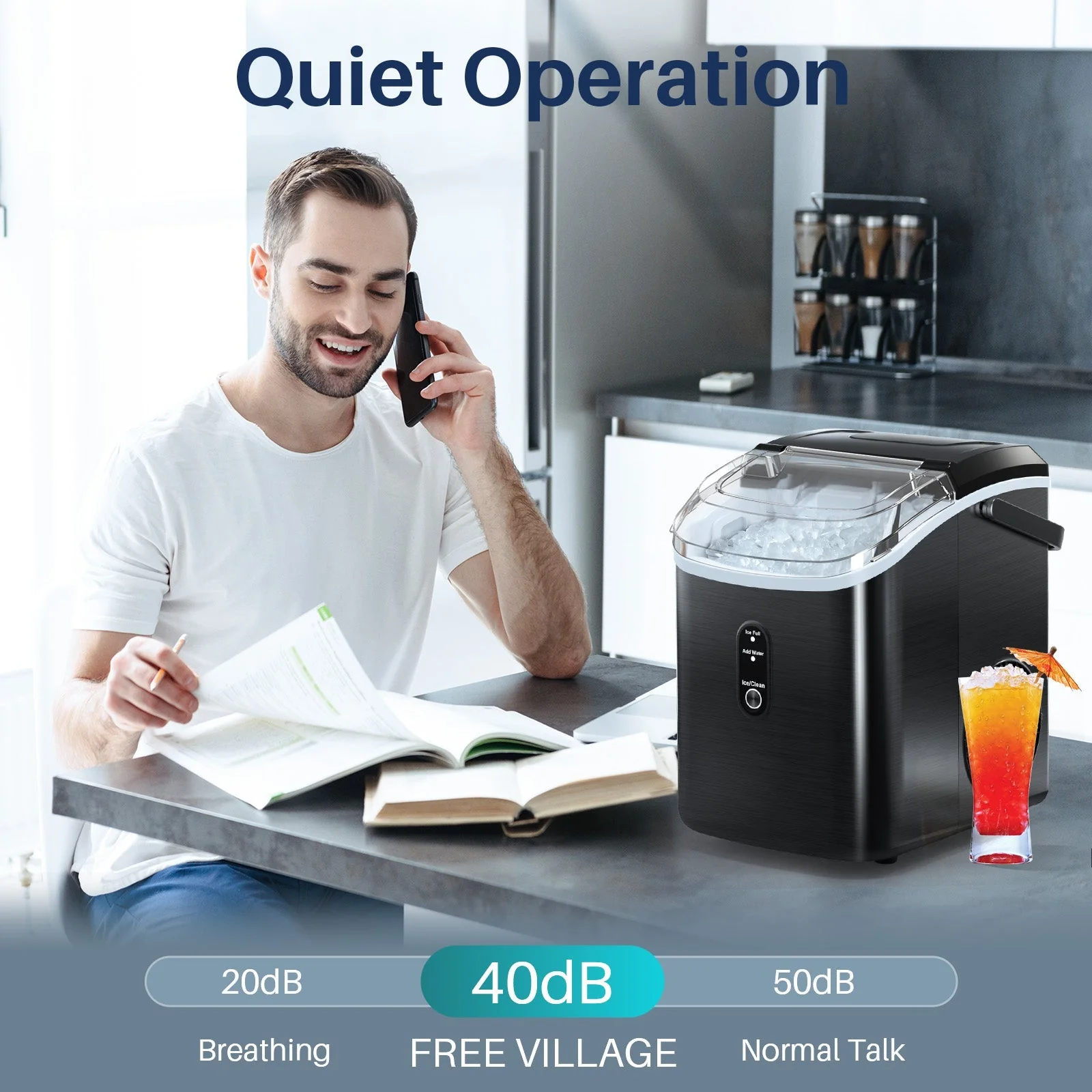 Nugget Pebble Ice Maker Countertop Z5815NH - Image 6