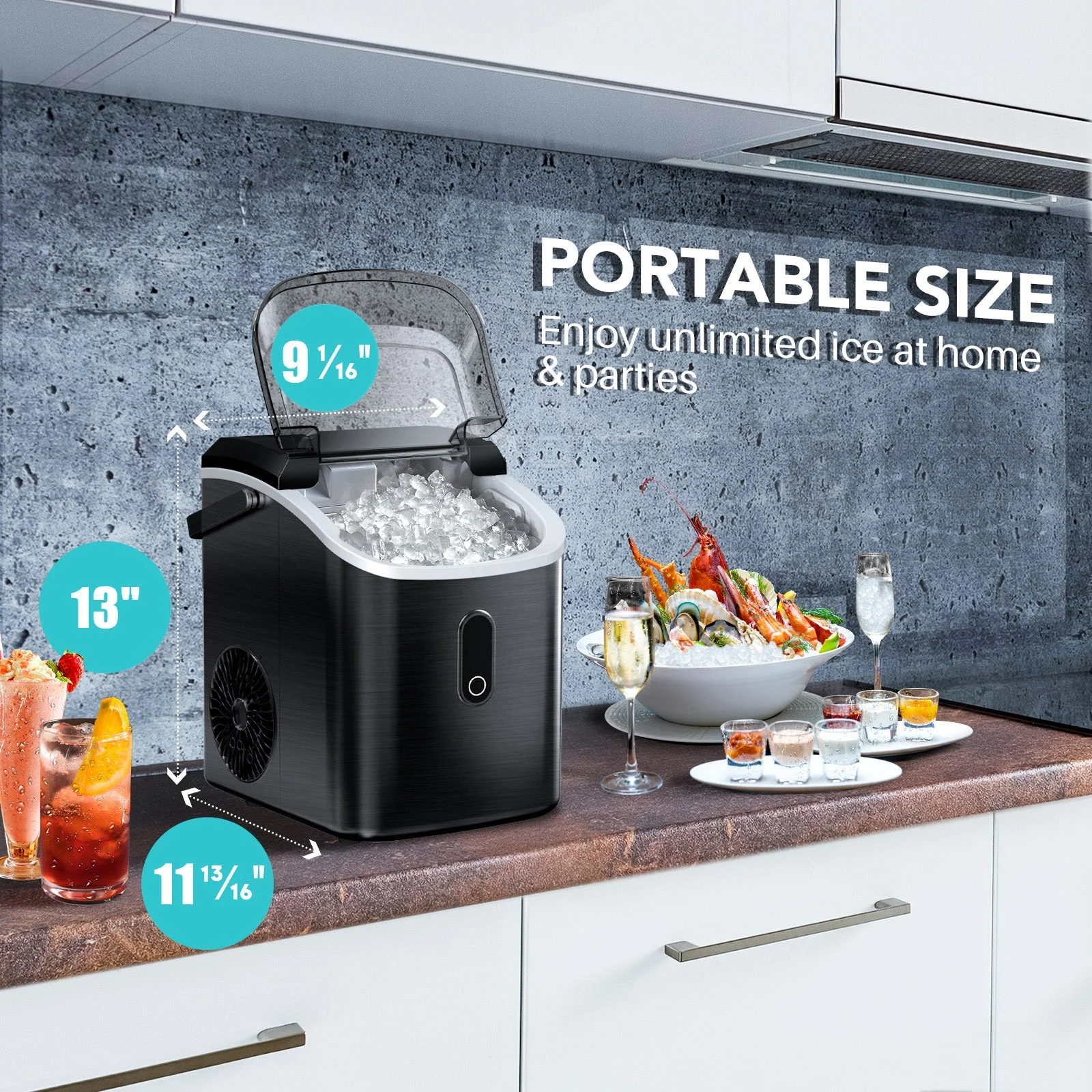 Nugget Pebble Ice Maker Countertop Z5815NH - Image 7