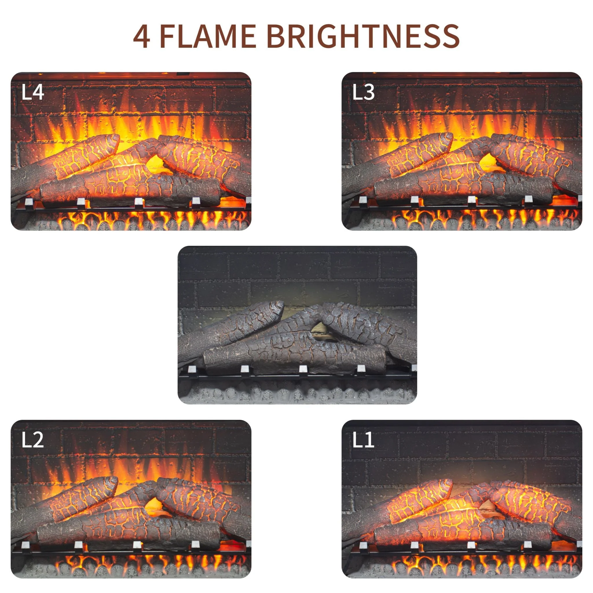 Nuvia 36-Inch Electric Antique Black Touch Panel Infrared Fireplace Insert With Removable Trim Kit (SAK84610) - Image 10