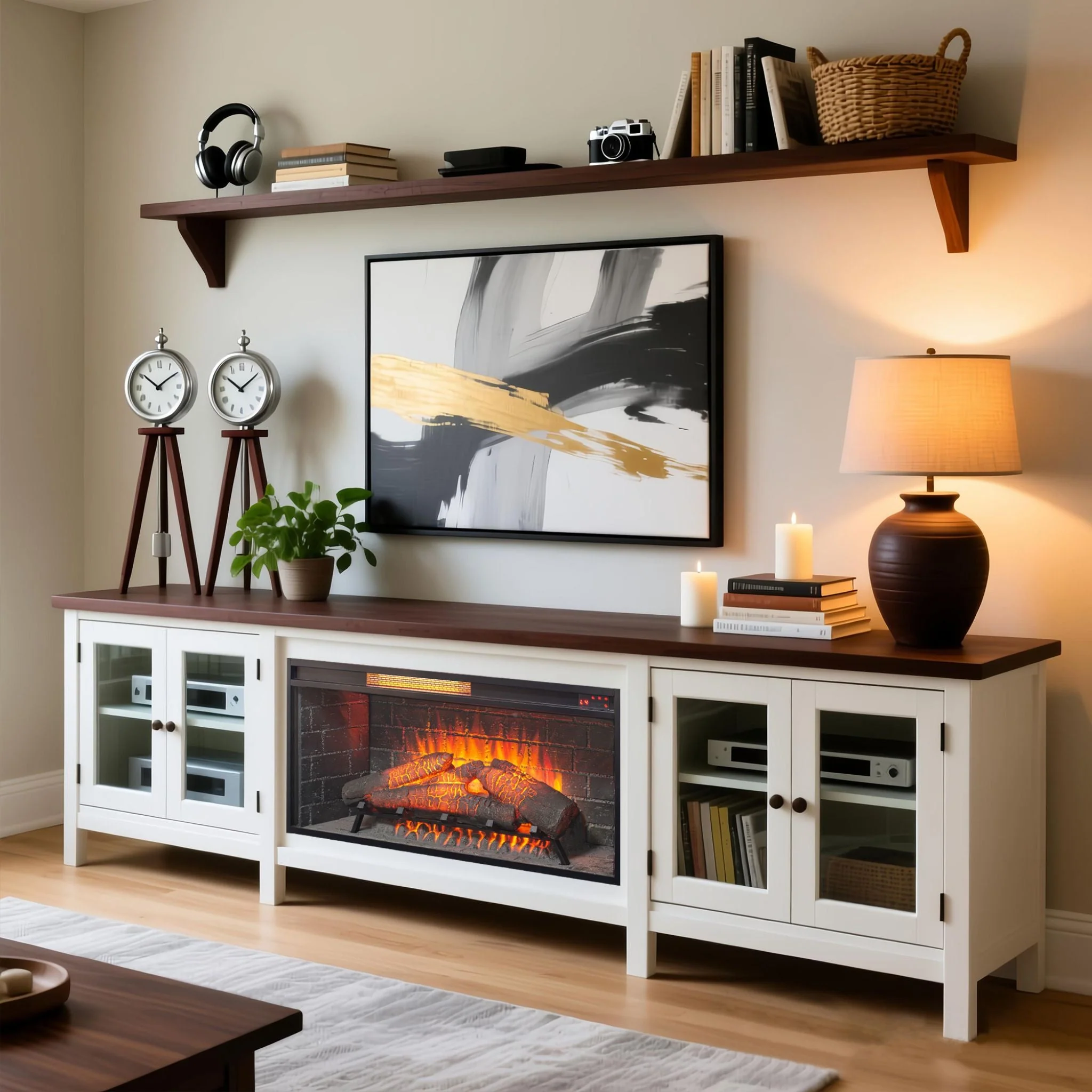 Nuvia 36-Inch Electric Antique Black Touch Panel Infrared Fireplace Insert With Removable Trim Kit (SAK84610) - Image 14