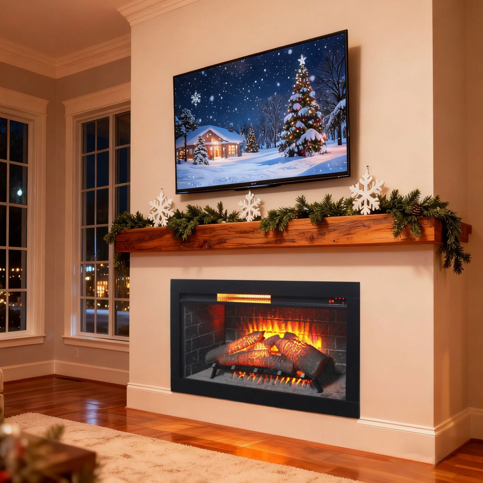 Nuvia 36-Inch Electric Antique Black Touch Panel Infrared Fireplace Insert With Removable Trim Kit (SAK84610) - Image 4