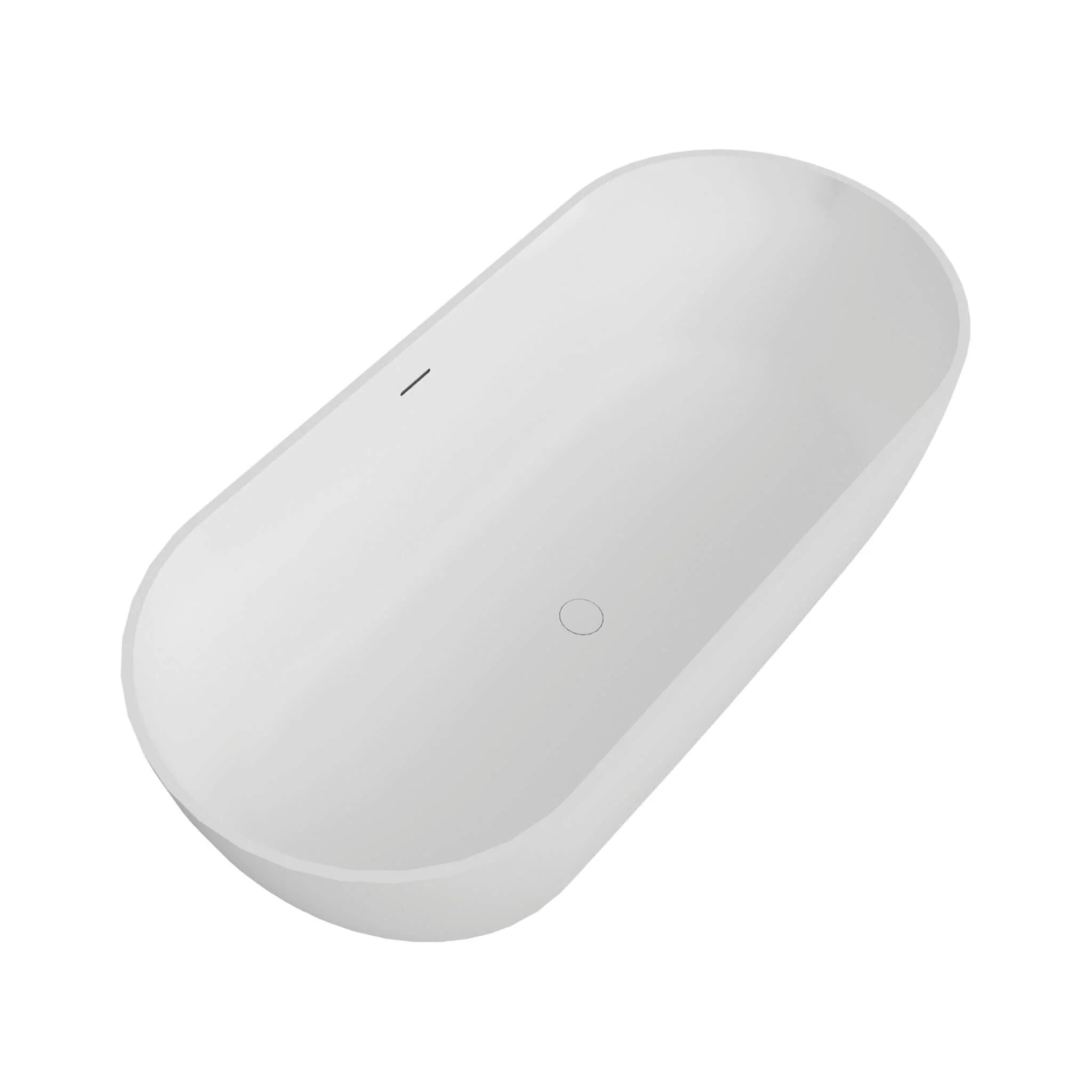 Nuvia 59-Inch Luxury Solid Surface Matte White Freestanding Soaking Tub (SAK95320) - Image 6