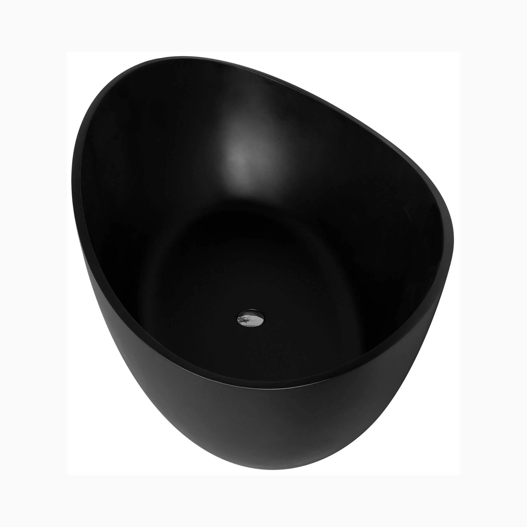 Nuvia 63-Inch Modern Freestanding Single-Piece Matte Black Finish Stone Resin Bathtub (SAK69041) - Image 5