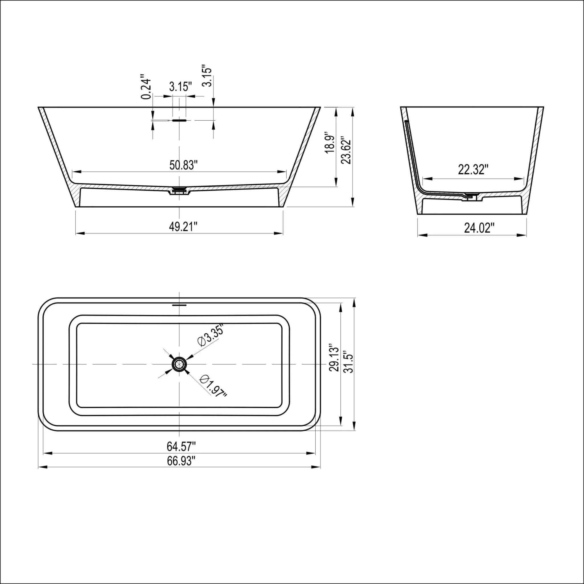 Nuvia 67-Inch Luxury Freestanding Solid Surface Soaking Bathtub (SAK51920) - Image 12