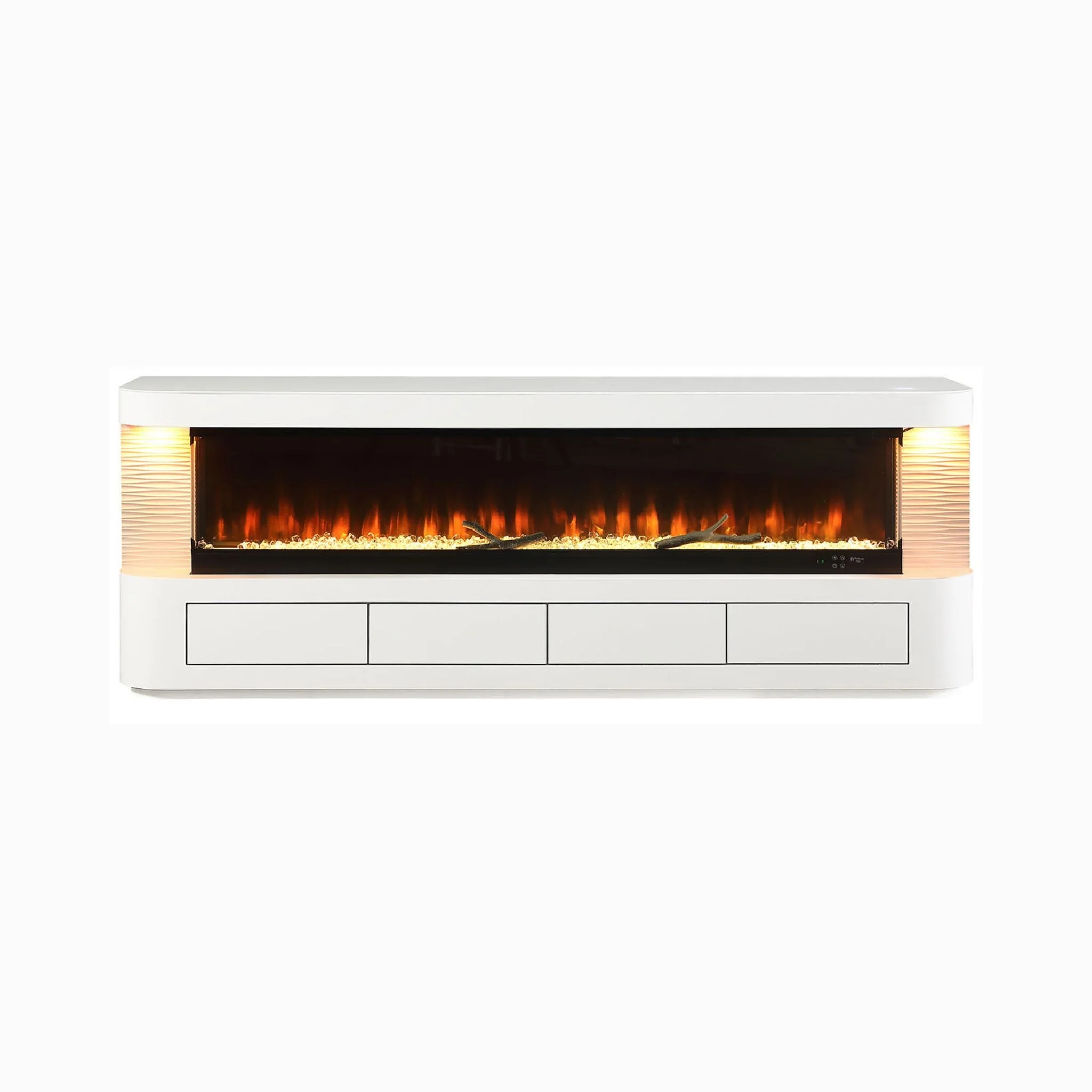 Nuvia 71-Inch Modern White Electric Fireplace TV Stand With 3-Level LED Brightness Setting [TV Stand Only] (SAK94120) - Image 10