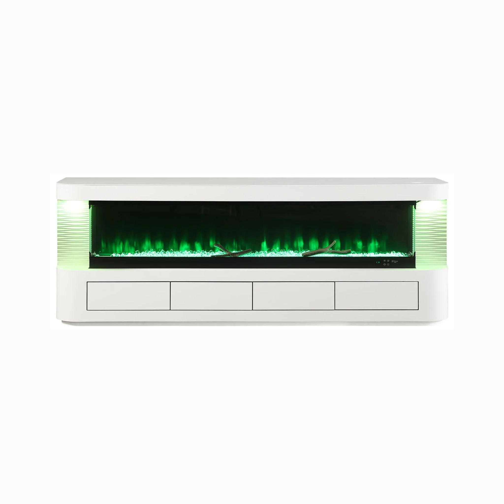 Nuvia 71-Inch Modern White Electric Fireplace TV Stand With 3-Level LED Brightness Setting [TV Stand Only] (SAK94120) - Image 9