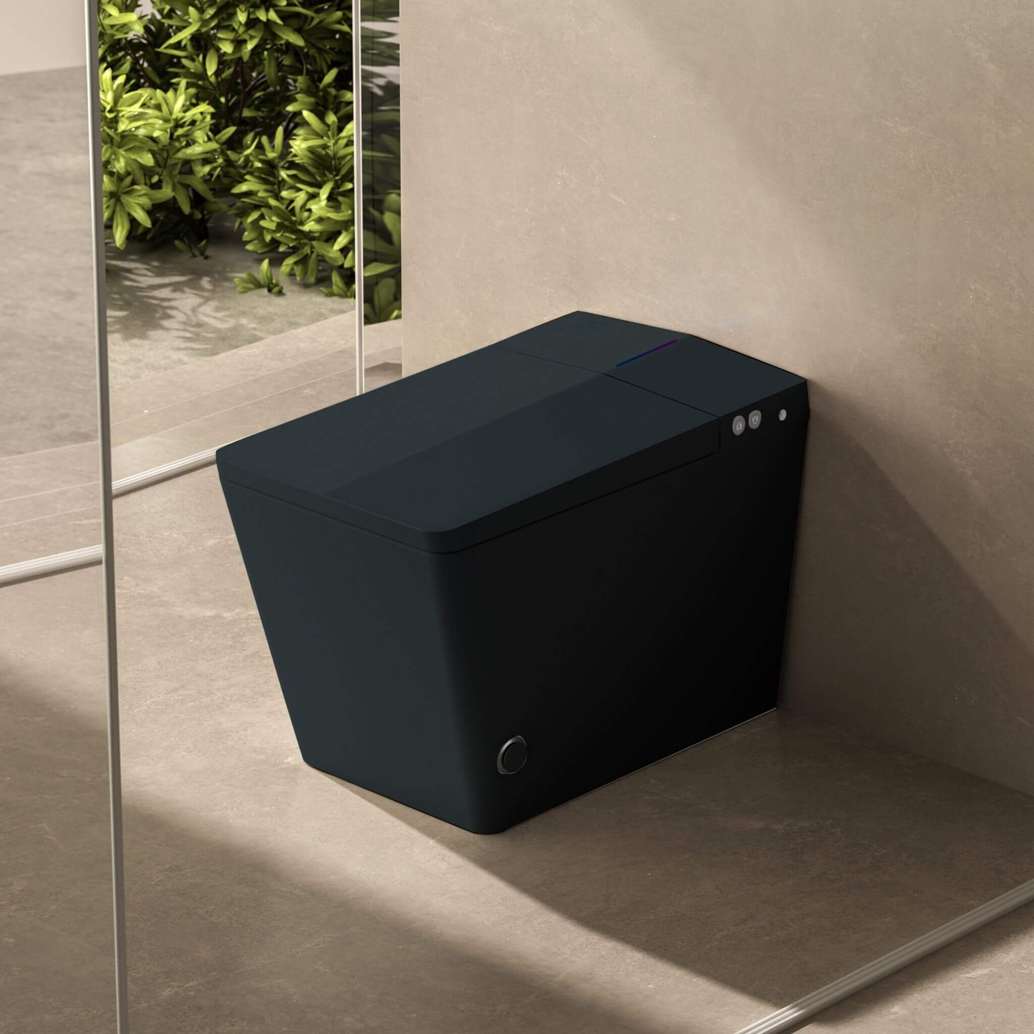 Nuvia Luxury Black Square Smart Toilet With Bidet, Remote, And Heated Seat (SAK45183) - Image 3