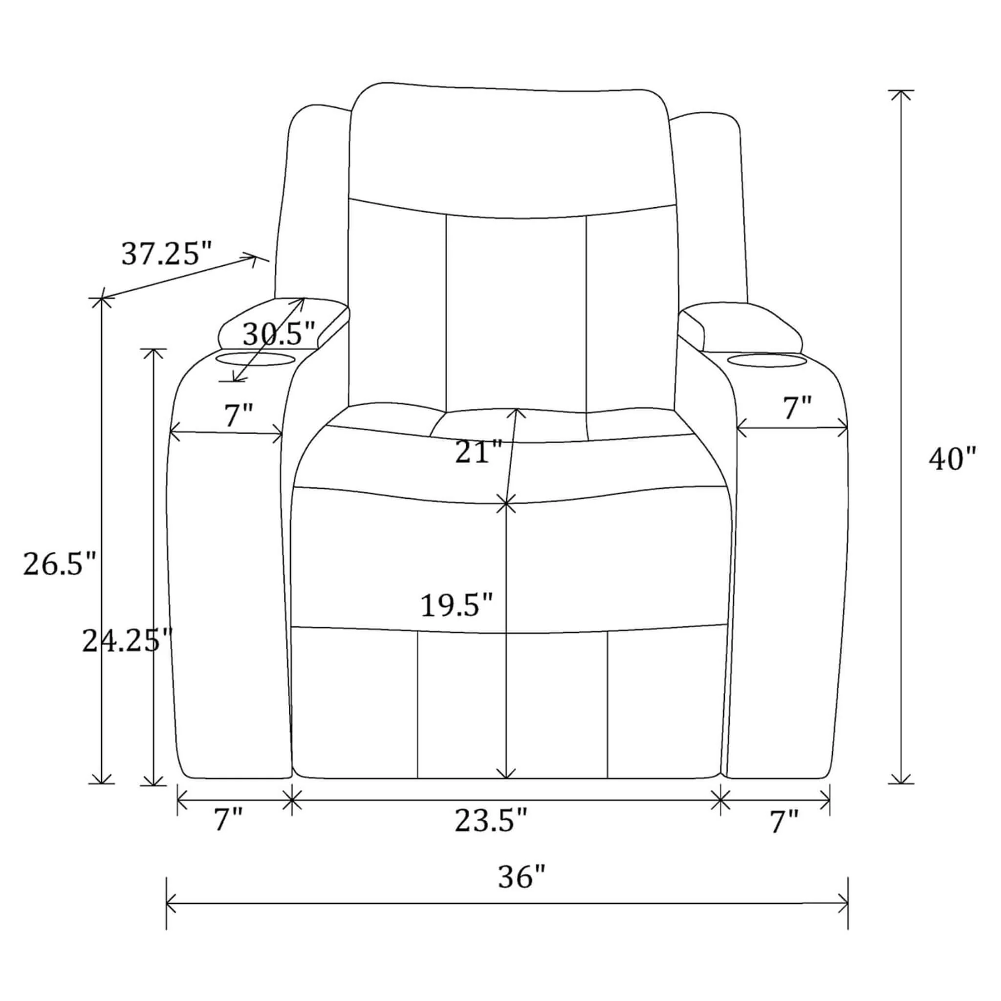 Nuvia Luxury Charcoal Upholstered Power Recliner Armchair With LED Lights (SAK16429) - Image 10