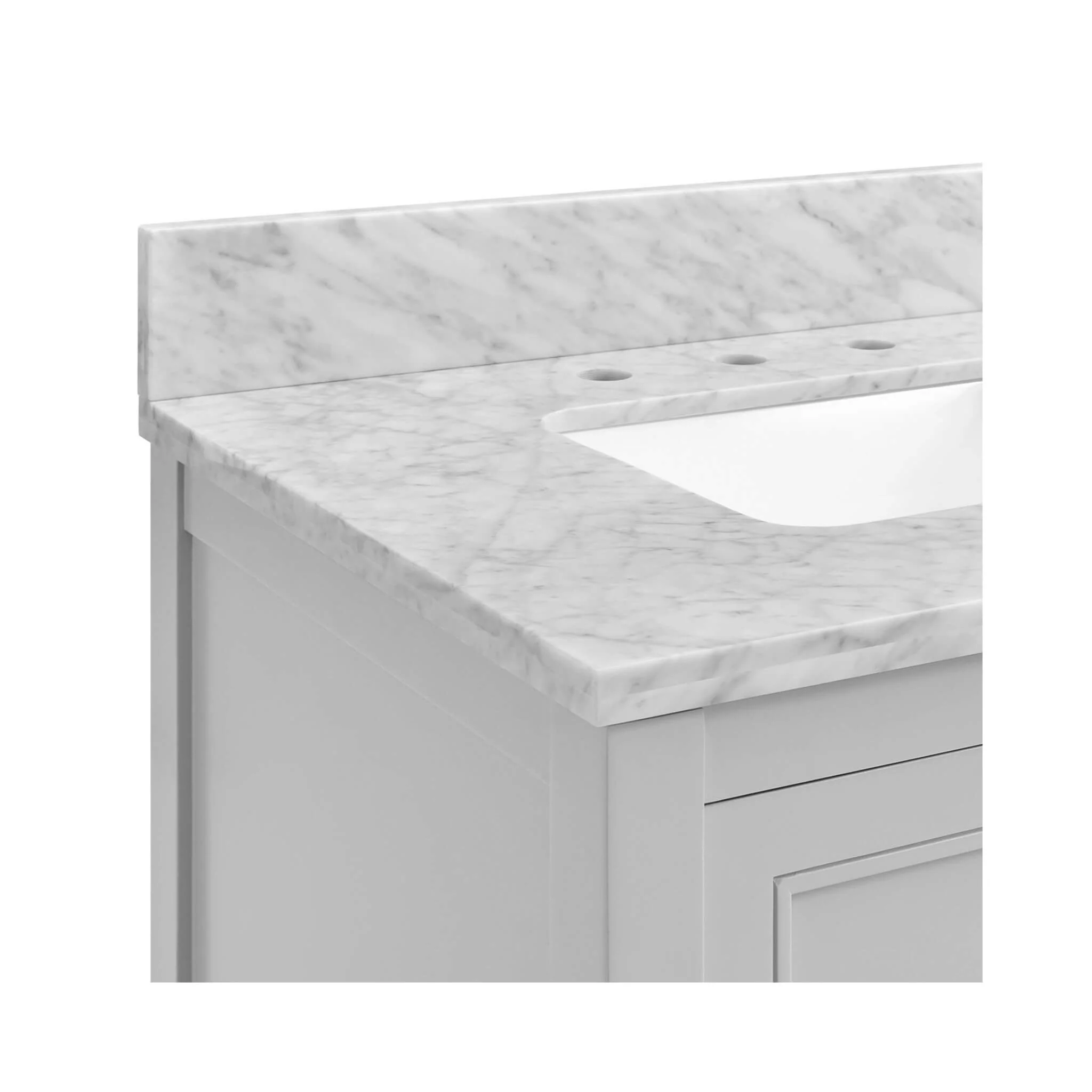 Nuvia Premium 60-Inch Freestanding Double Sink Bathroom Vanity With Carrara Marble Top (SAK51829) - Image 9