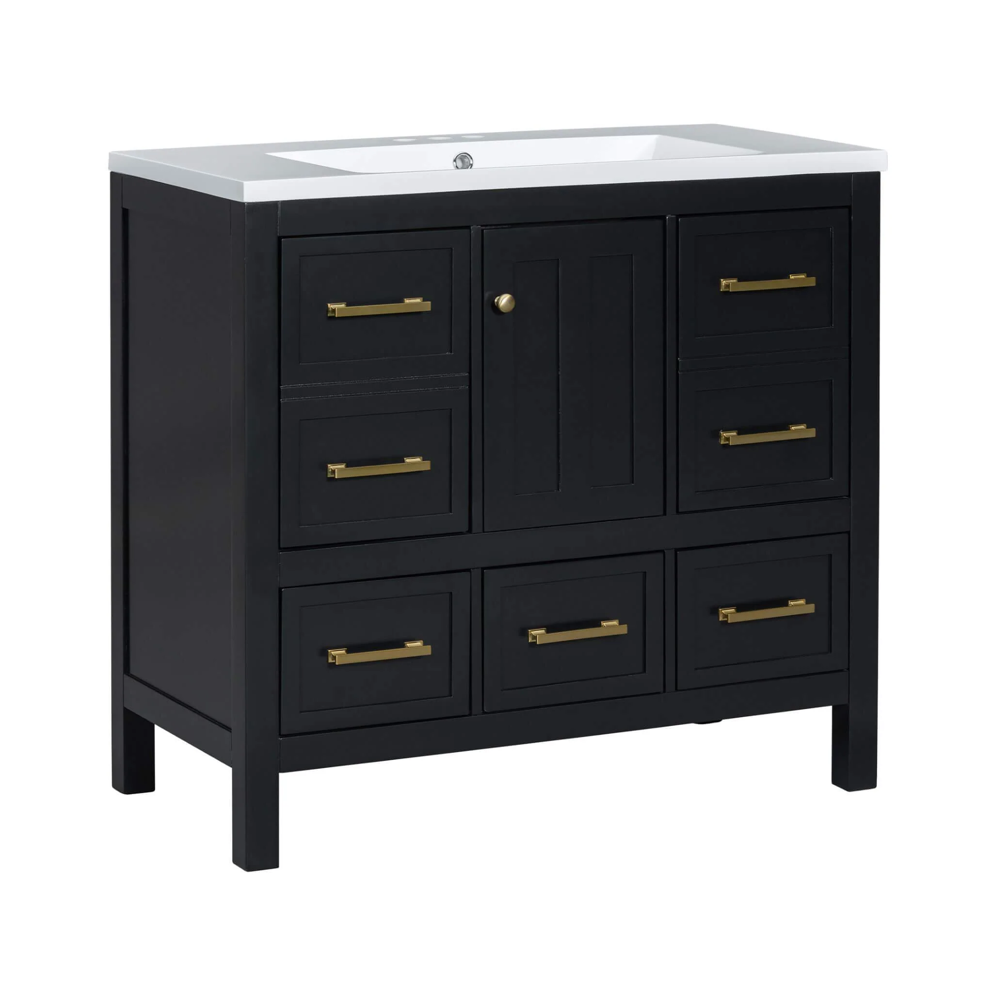 Nuvia Premium 72-Inch Bathroom Vanity Set With Resin Sink And Soft-Close Drawers [Faucet Not Included] (SAK62749) - Image 11
