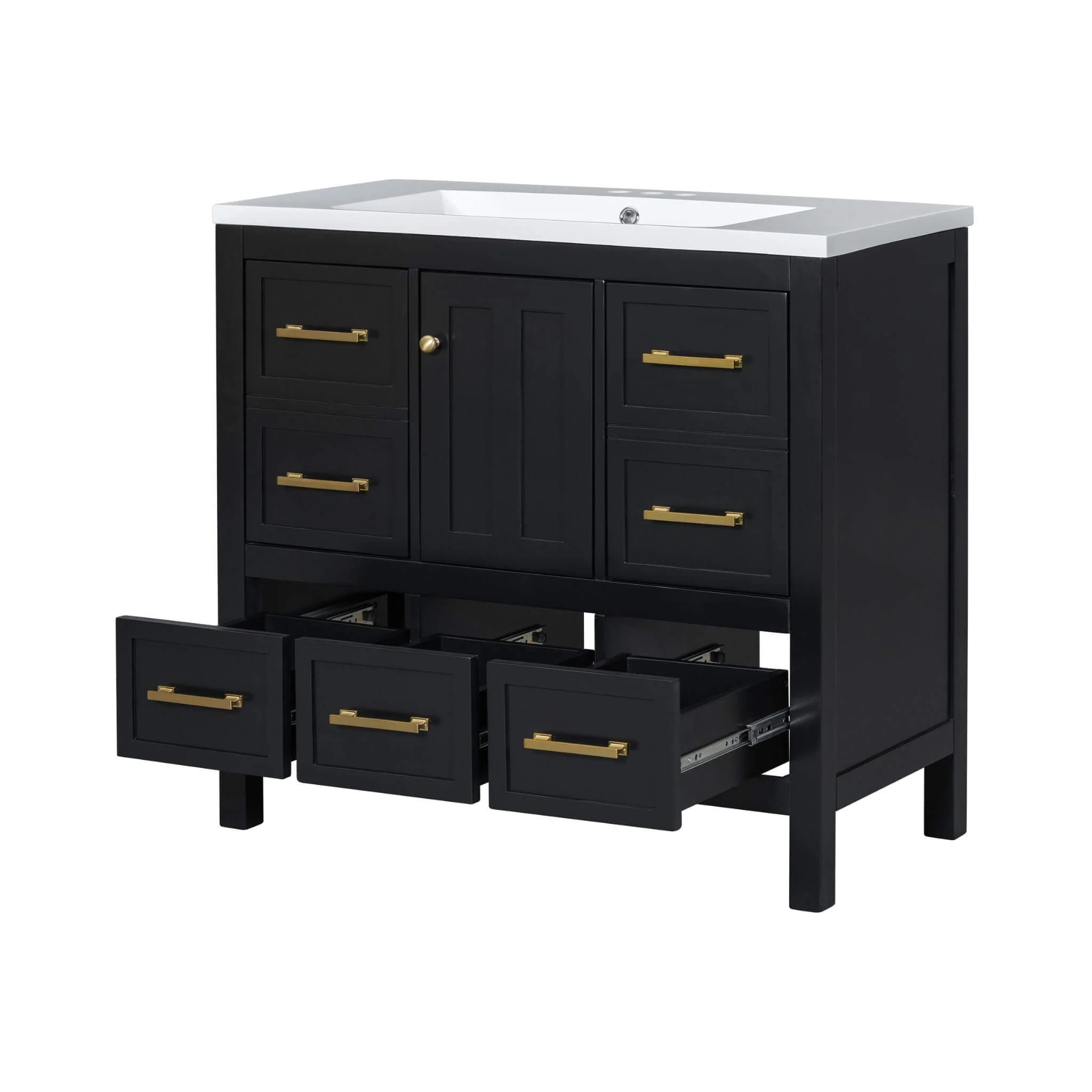 Nuvia Premium 72-Inch Bathroom Vanity Set With Resin Sink And Soft-Close Drawers [Faucet Not Included] (SAK62749) - Image 14