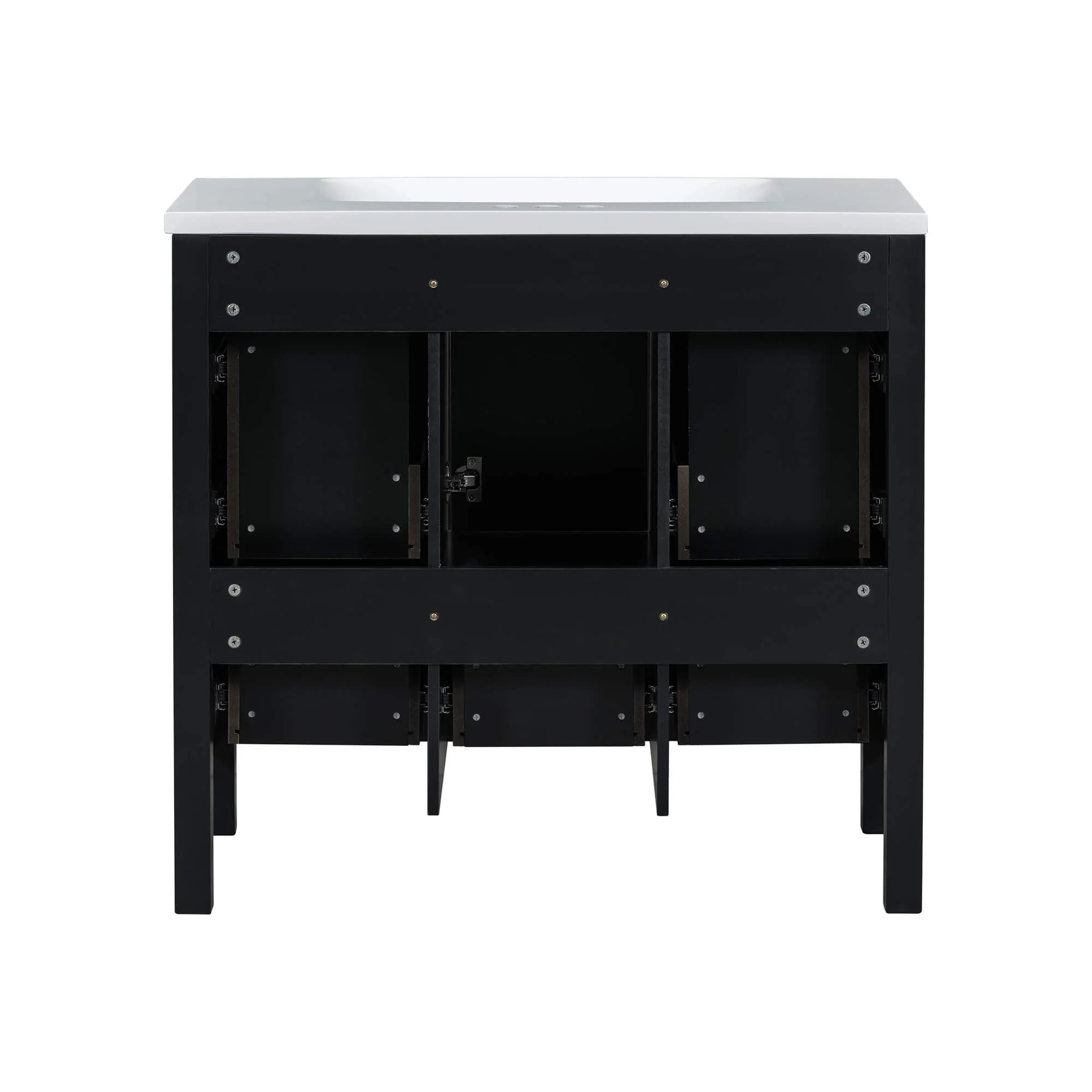 Nuvia Premium 72-Inch Bathroom Vanity Set With Resin Sink And Soft-Close Drawers [Faucet Not Included] (SAK62749) - Image 15