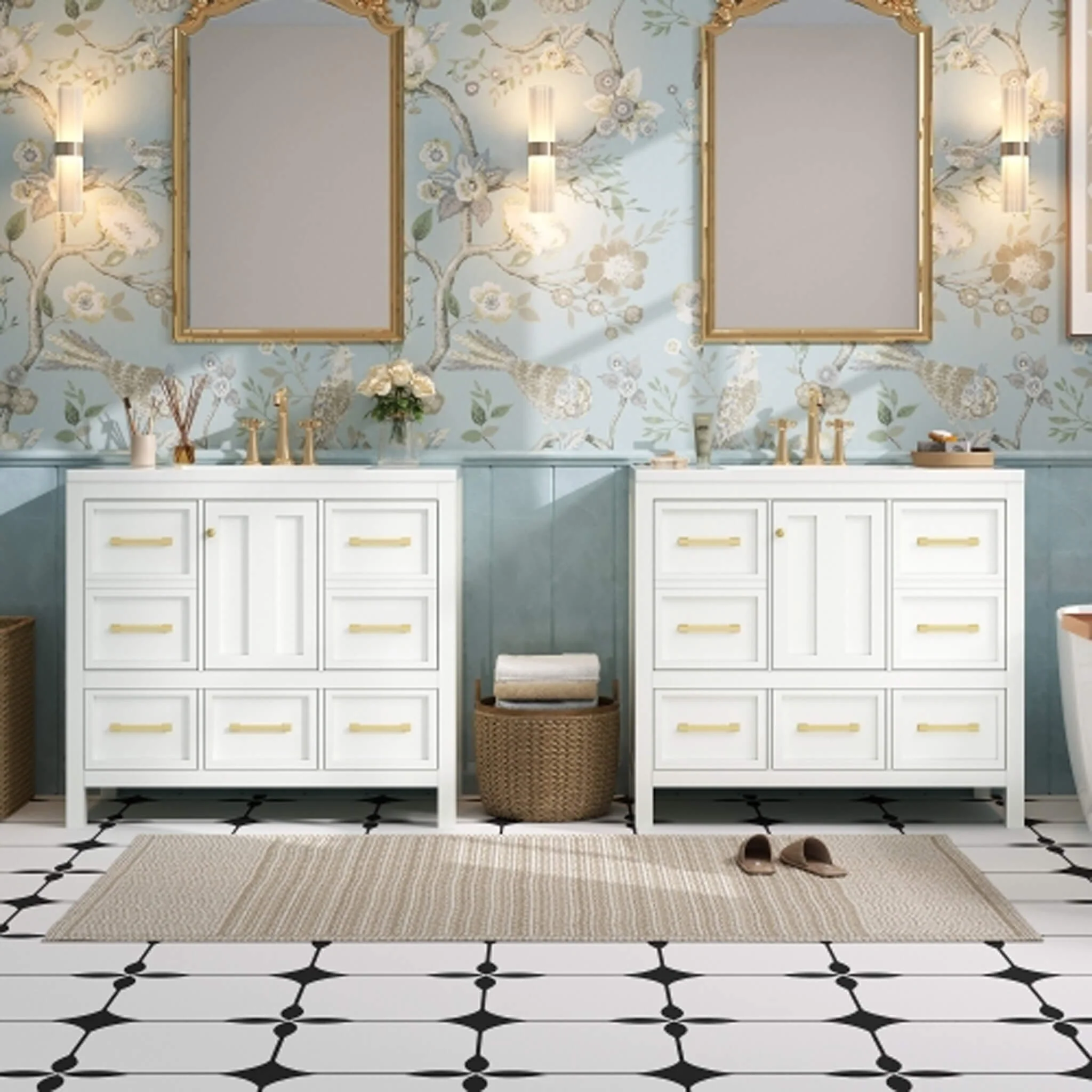 Nuvia Premium 72-Inch Bathroom Vanity Set With Resin Sink And Soft-Close Drawers [Faucet Not Included] (SAK62749) - Image 17