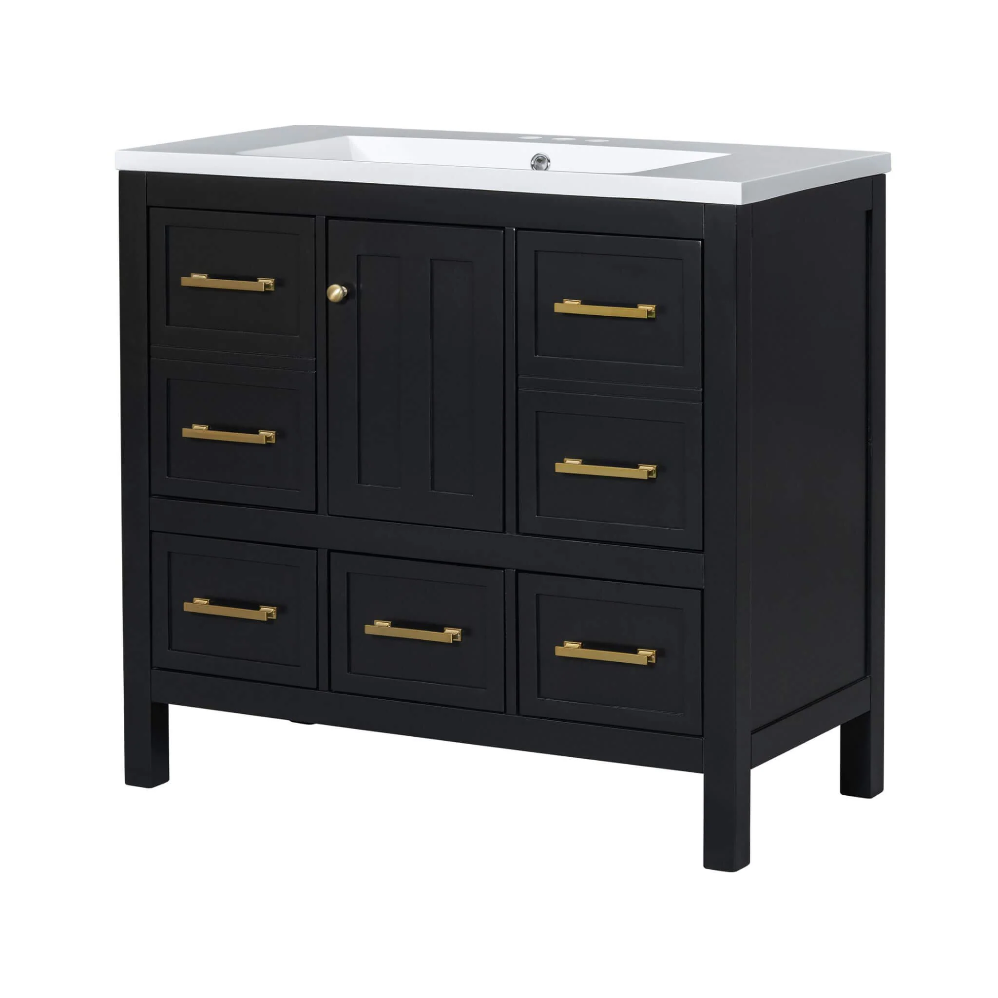 Nuvia Premium 72-Inch Bathroom Vanity Set With Resin Sink And Soft-Close Drawers [Faucet Not Included] (SAK62749) - Image 9