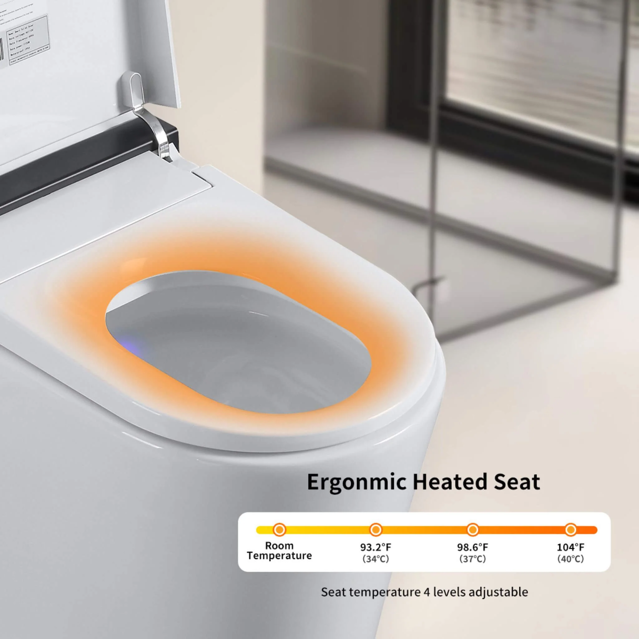 Nuvia Premium Smart Toilet With Bidet Seat LED Display & Night Light (SAK81465) - Image 12