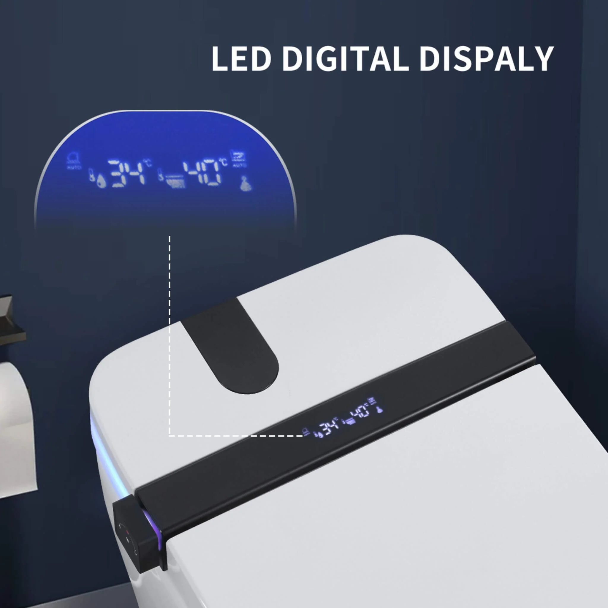 Nuvia Premium Smart Toilet With Bidet Seat LED Display & Night Light (SAK81465) - Image 8