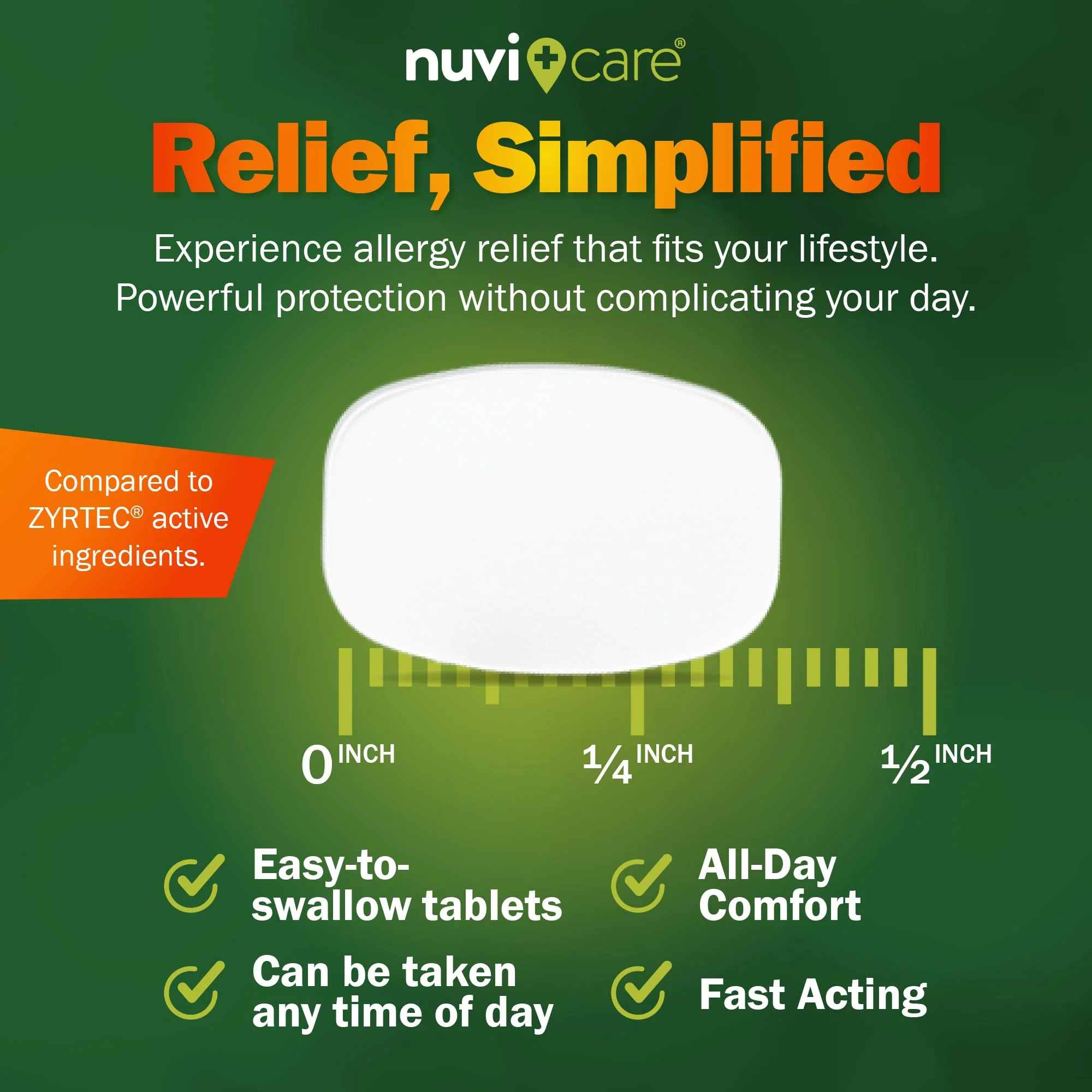 NUVICARE 24-Hour Allergy Medicine - Cetirizine Hydrochloride 10mg Tablets - Compare to The Active Ingredient in Zyrtec Antihistamine Meds - Generic Allergy Pills for All Day Allergy Relief (2 Pack) - Image 5