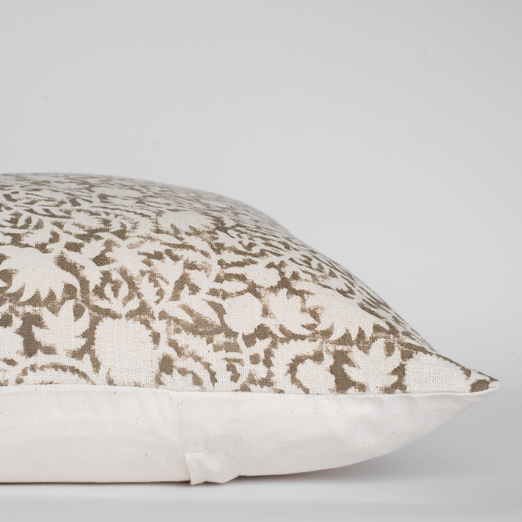 Ochre Floral Block Printed Pillow Cover | Mustard - Image 5