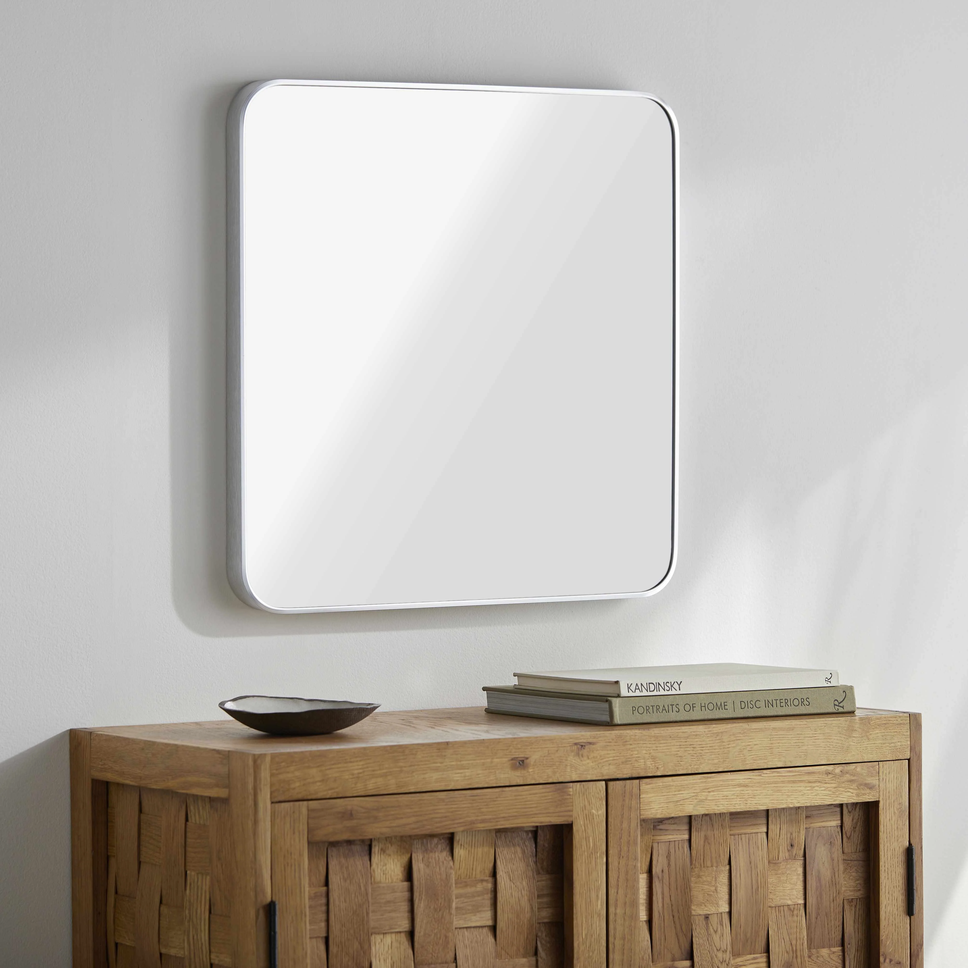 Ockenfels Modern Arched  Silver Gray Wall Mirror - Image 7