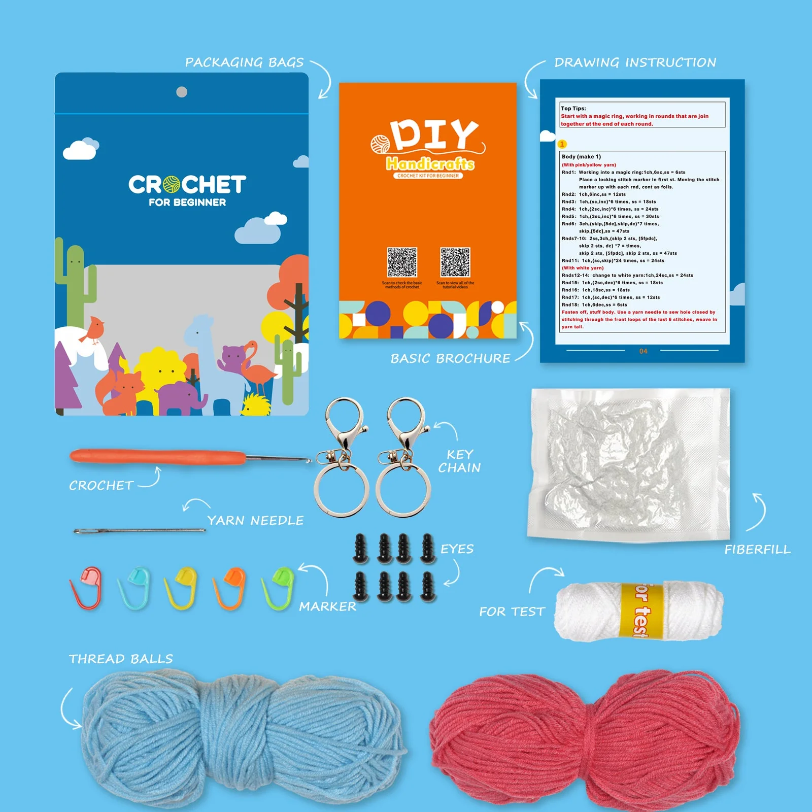 Octopuses Amigurumi DIY Crochet Kit Wizardi F07N8-M47 - Image 5