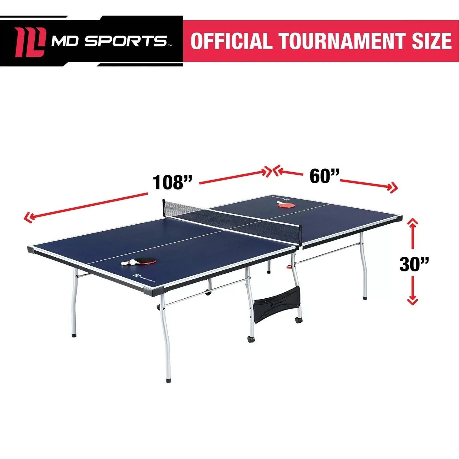 Official Size Blue Ping Pong Table Tennis Set with Net 2 Balls and 2 Paddles - Image 5