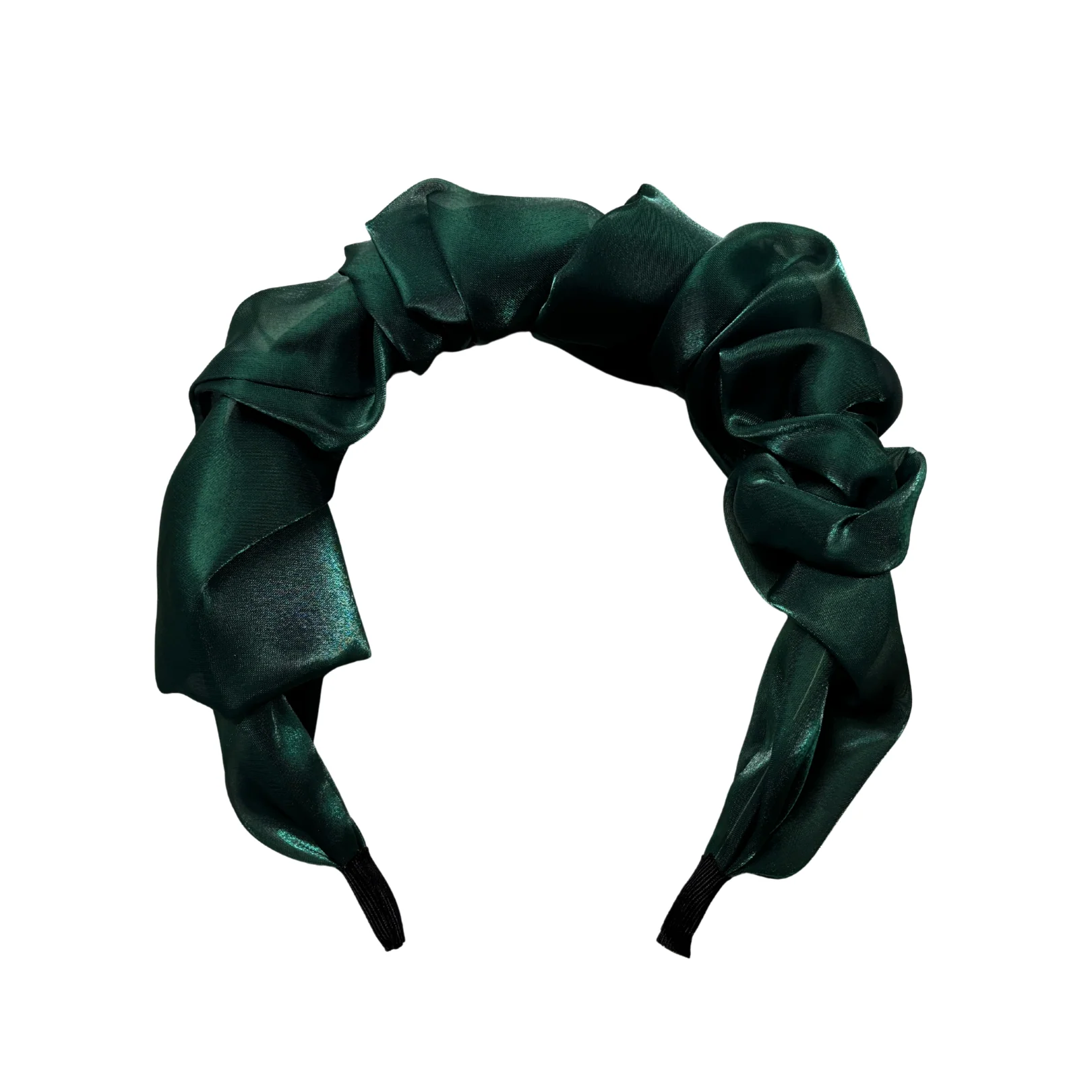 Olive Chiffon Headband | Poly Satin Green Headpiece Hair Accessory | 6.25'' - Image 5
