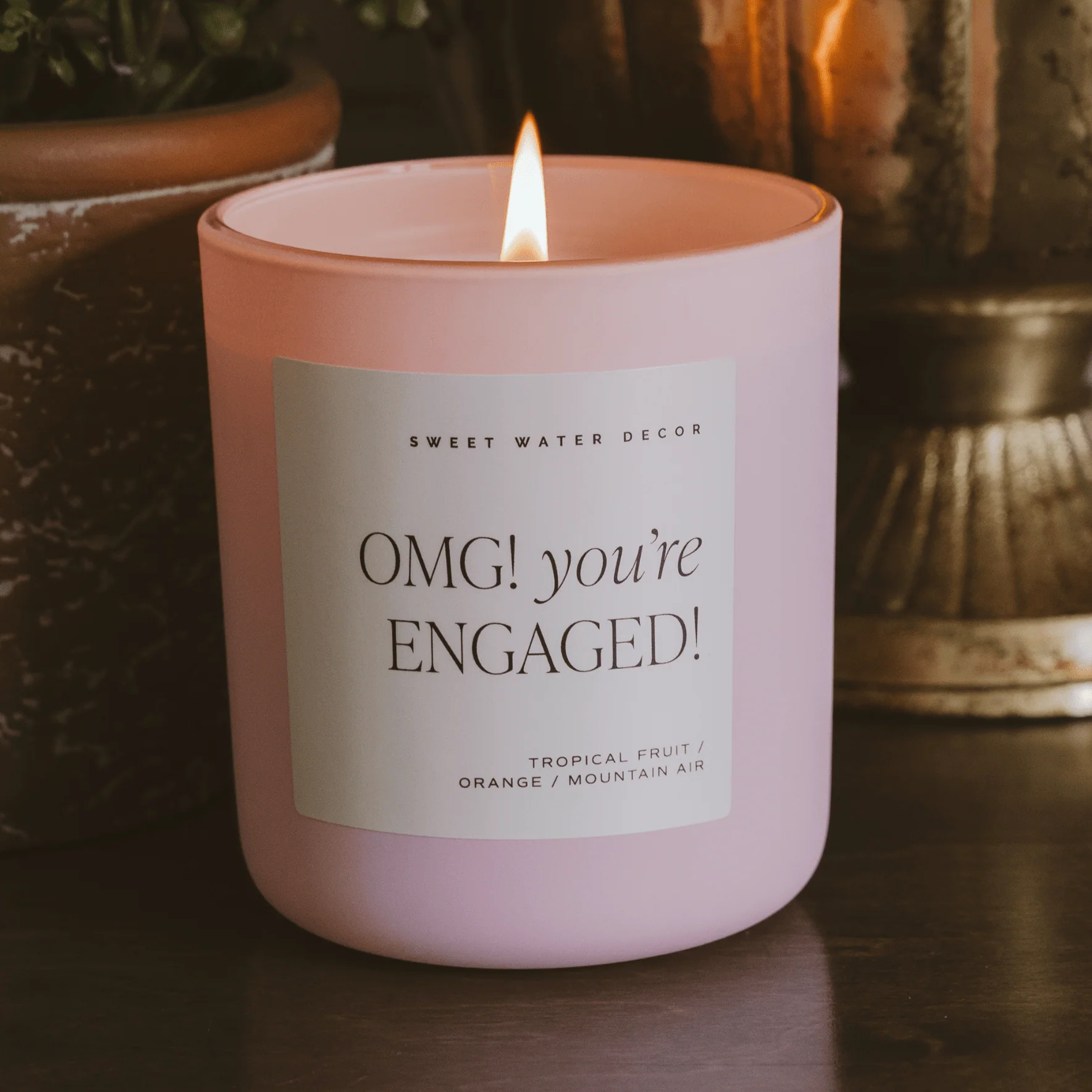 Omg! You're Engaged! Soy Candle - Pink Matte Jar - 15 oz - Image 2