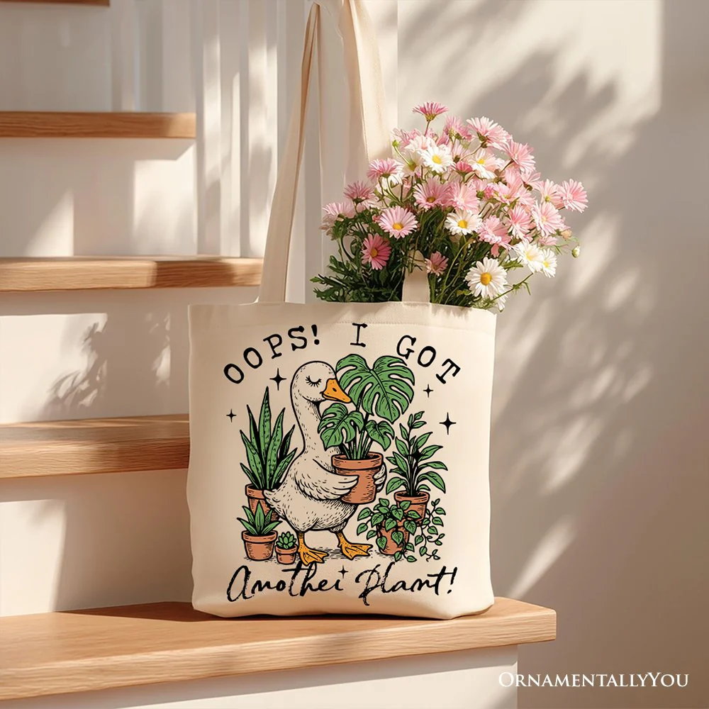 Oops I Got Another Plant Goose Canvas Tote Bag, Sarcastic Gardening Humor Gift - Image 4
