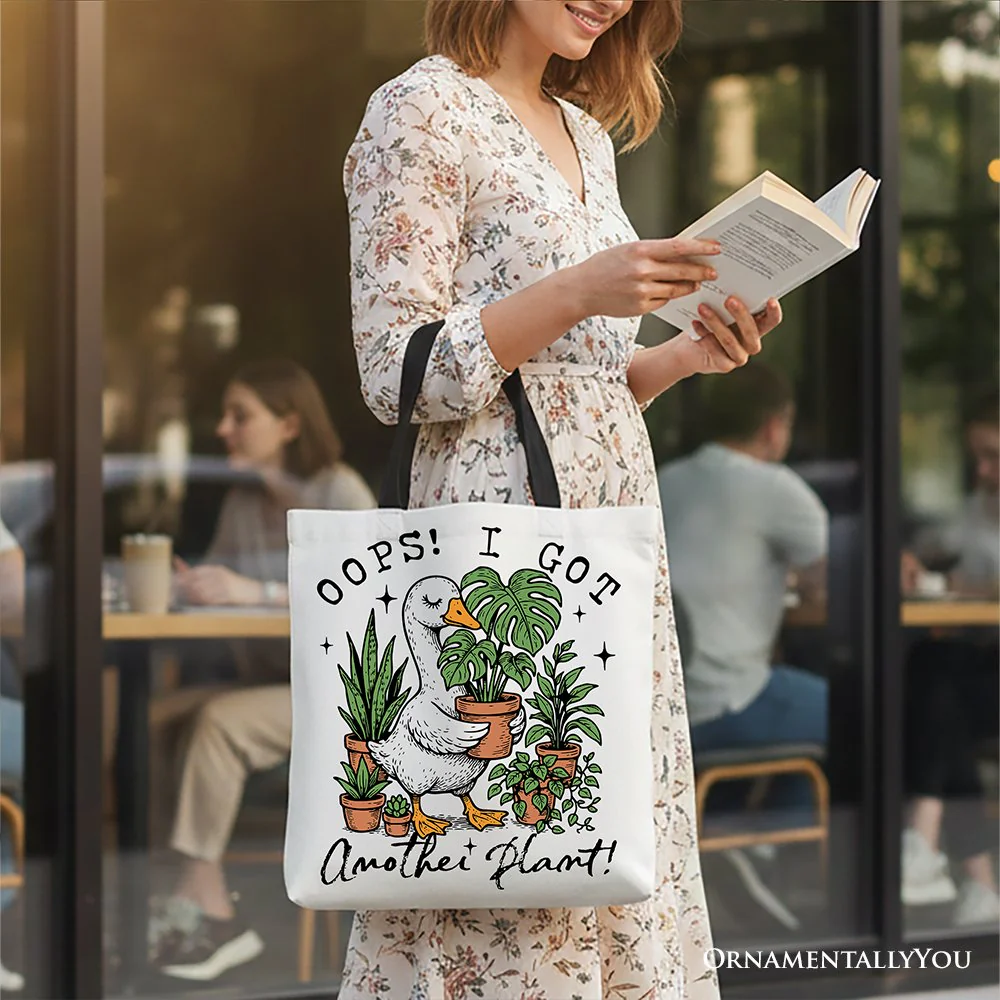 Oops I Got Another Plant Goose Canvas Tote Bag, Sarcastic Gardening Humor Gift - Image 6