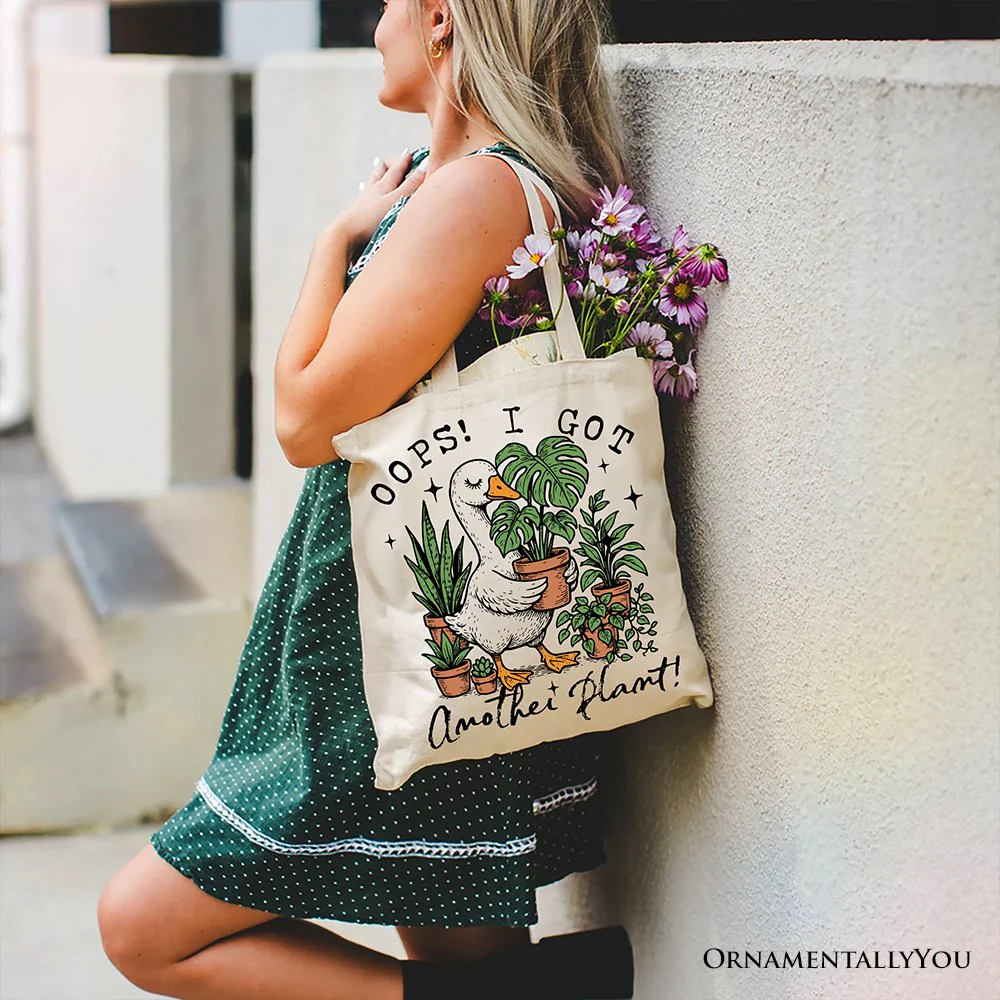 Oops I Got Another Plant Goose Canvas Tote Bag, Sarcastic Gardening Humor Gift - Image 7