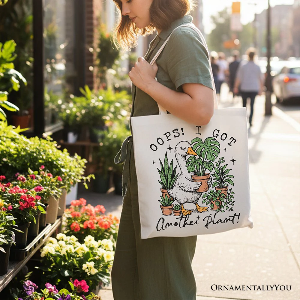Oops I Got Another Plant Goose Canvas Tote Bag, Sarcastic Gardening Humor Gift - Image 8