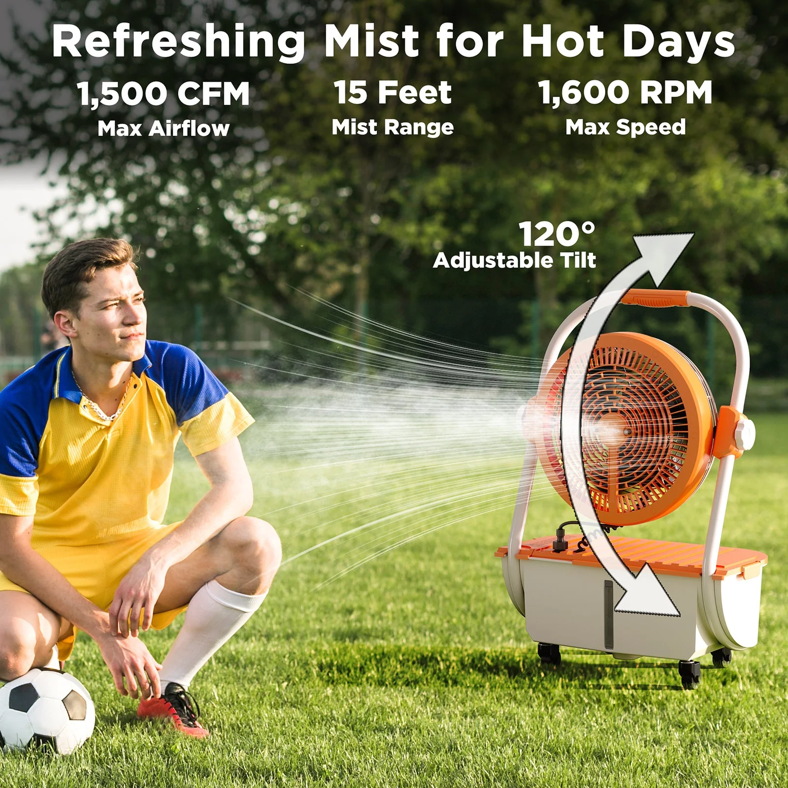 (Open Box) AirSupply MS12 Portable Mist Fan, 19,200mAh Battery & 2.9-Gallon Tank - Image 13