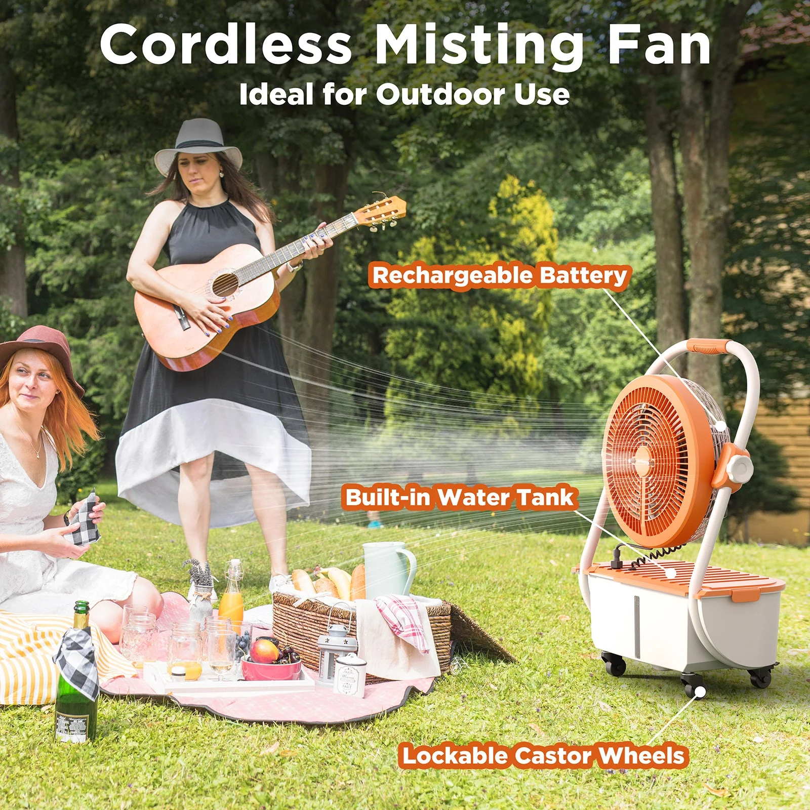 (Open Box) AirSupply MS12 Portable Mist Fan, 19,200mAh Battery & 2.9-Gallon Tank - Image 14