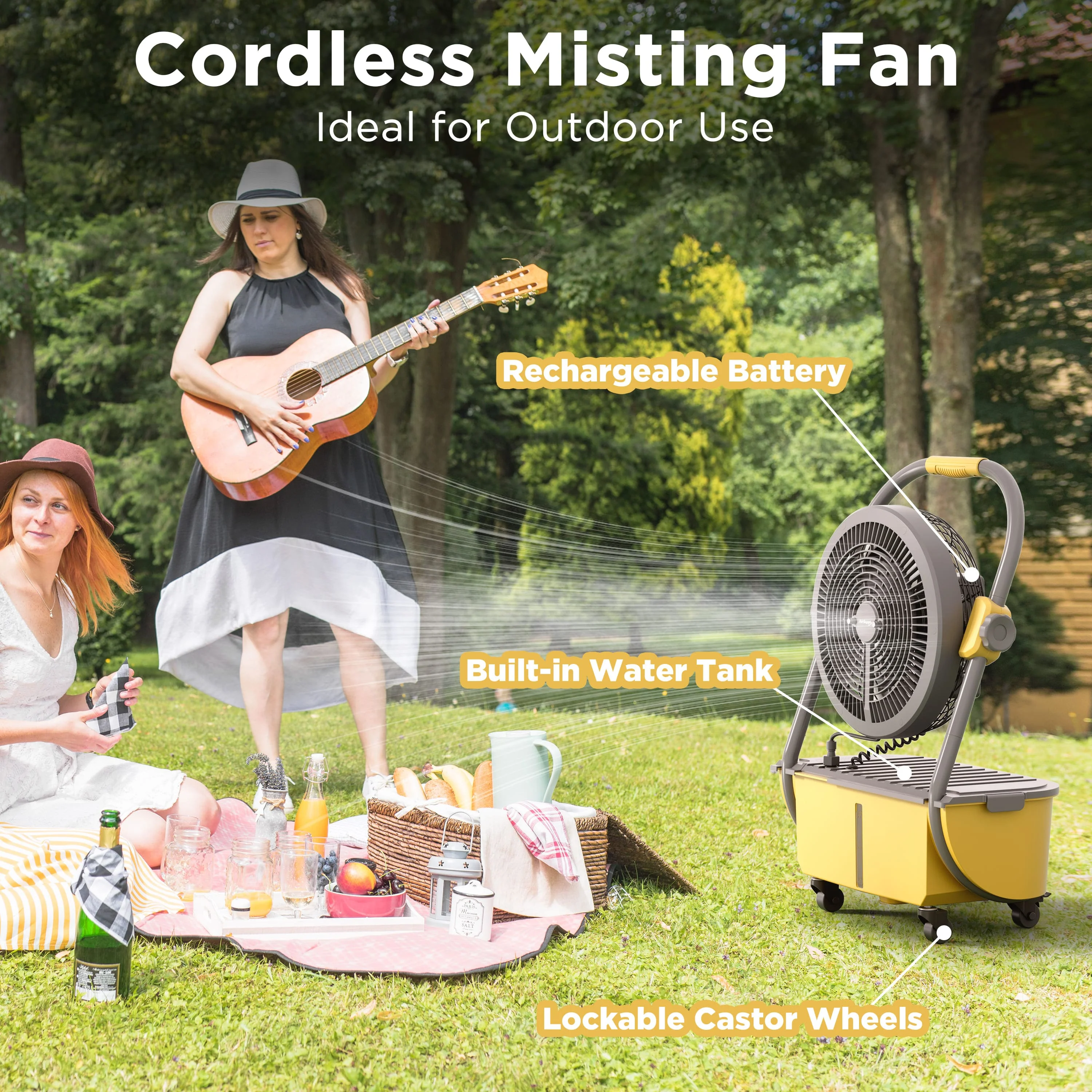 (Open Box) AirSupply MS12 Portable Mist Fan, 19,200mAh Battery & 2.9-Gallon Tank - Image 4