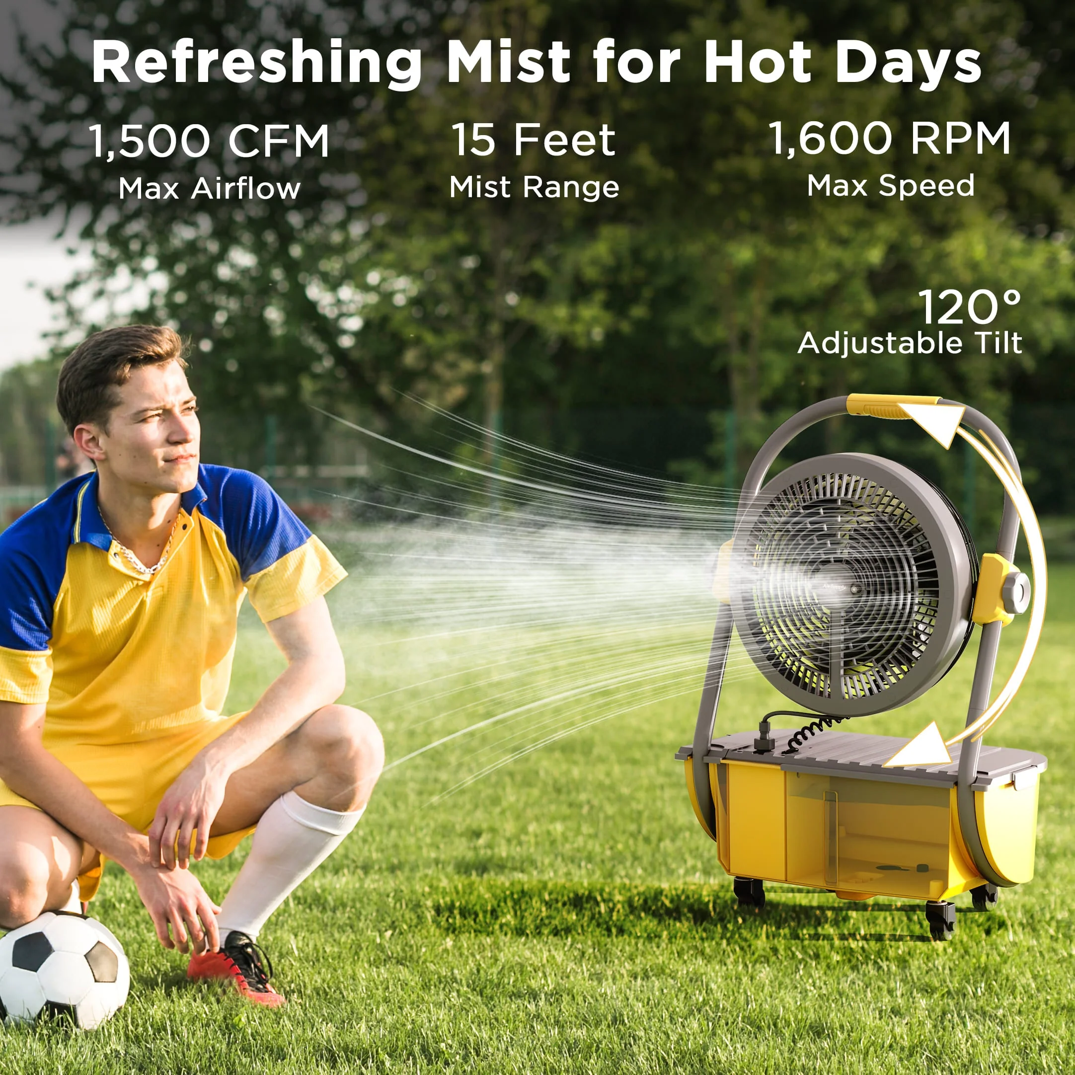 (Open Box) AirSupply MS12 Portable Mist Fan, 19,200mAh Battery & 2.9-Gallon Tank - Image 5