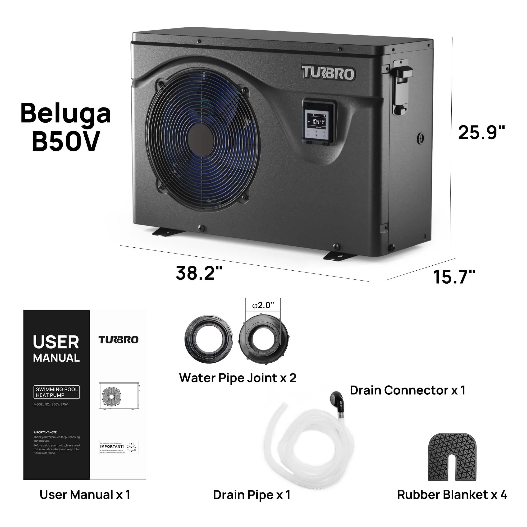 (Open Box) Beluga B50V/B75V Inverter Swimming Pool Heat Pump - Image 11