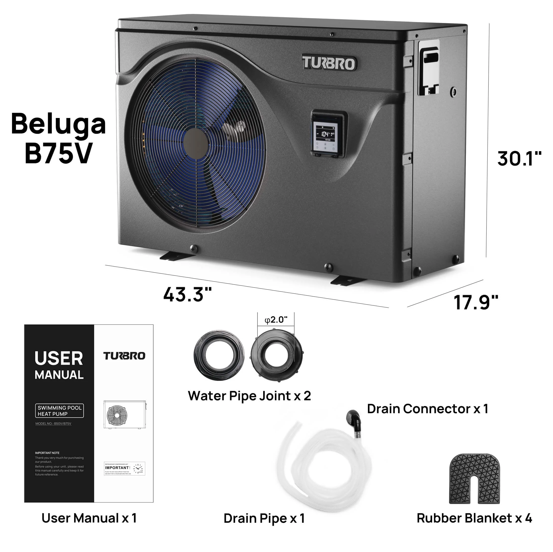 (Open Box) Beluga B50V/B75V Inverter Swimming Pool Heat Pump - Image 8