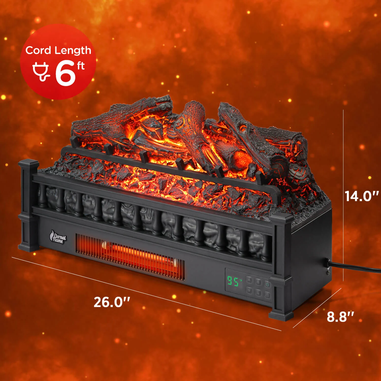 (Open Box) Eternal Flame EF26-LG Electric Fireplace Logs - Image 6