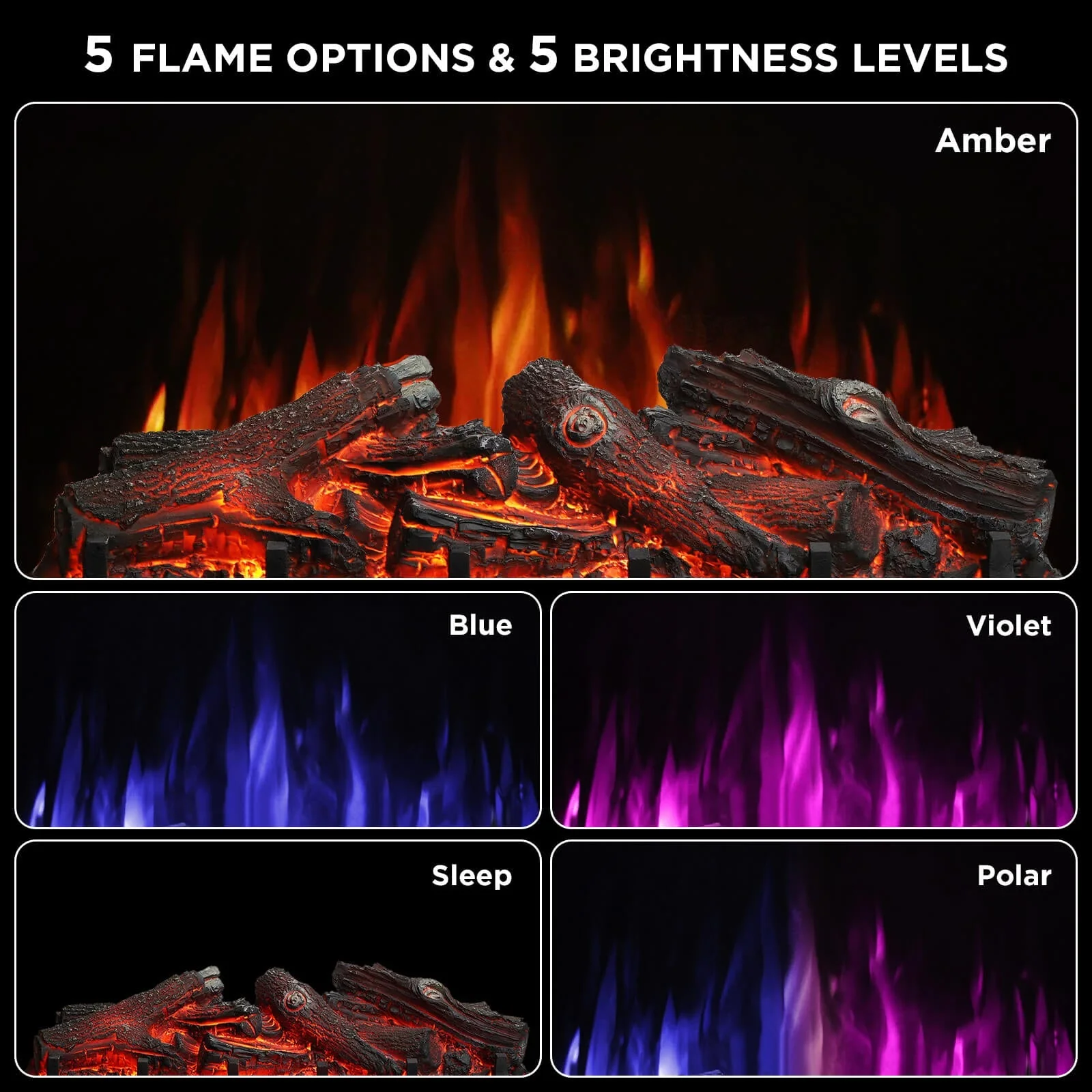 (Open Box) Eternal Flame EF26-LG Smart Electric Fireplace Logs, WiFi Enabled - Image 13