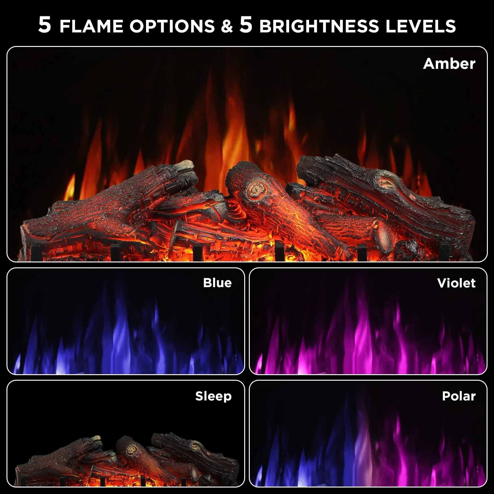 (Open Box) Eternal Flame EF26-LG Smart Electric Fireplace Logs, WiFi Enabled - Image 5